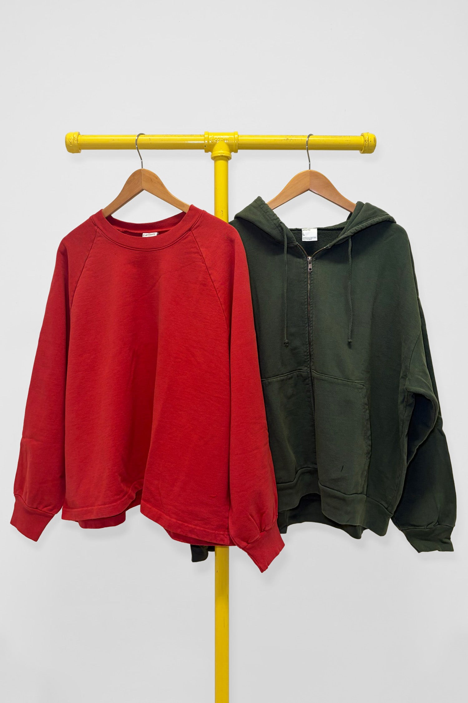 L Trash Raglan & Trash Zip Up Hoodie , front view