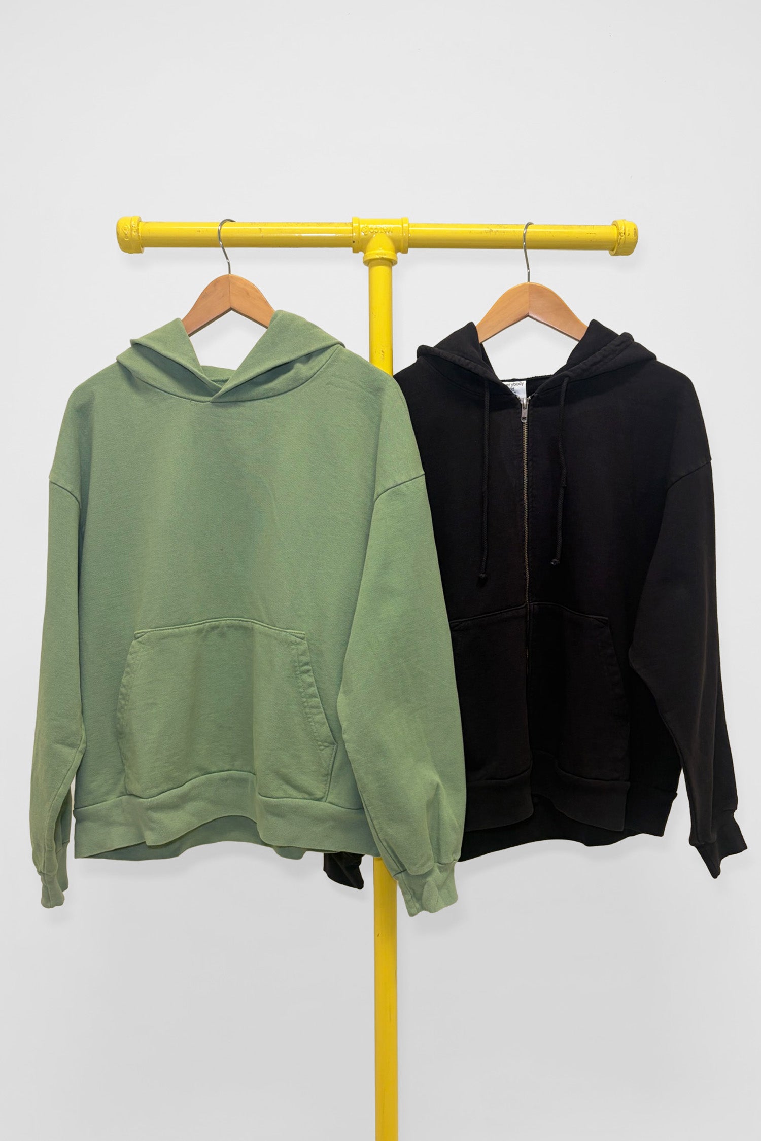 M Trash Hoodie & Trash Zip Up Hoodie, front view