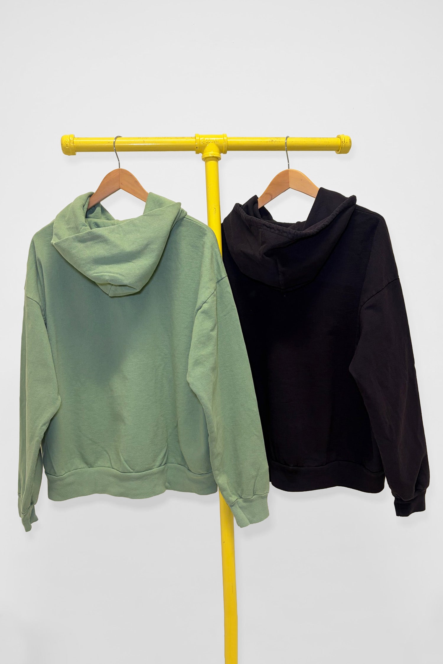 M Trash Hoodie & Trash Zip Up Hoodie, back view