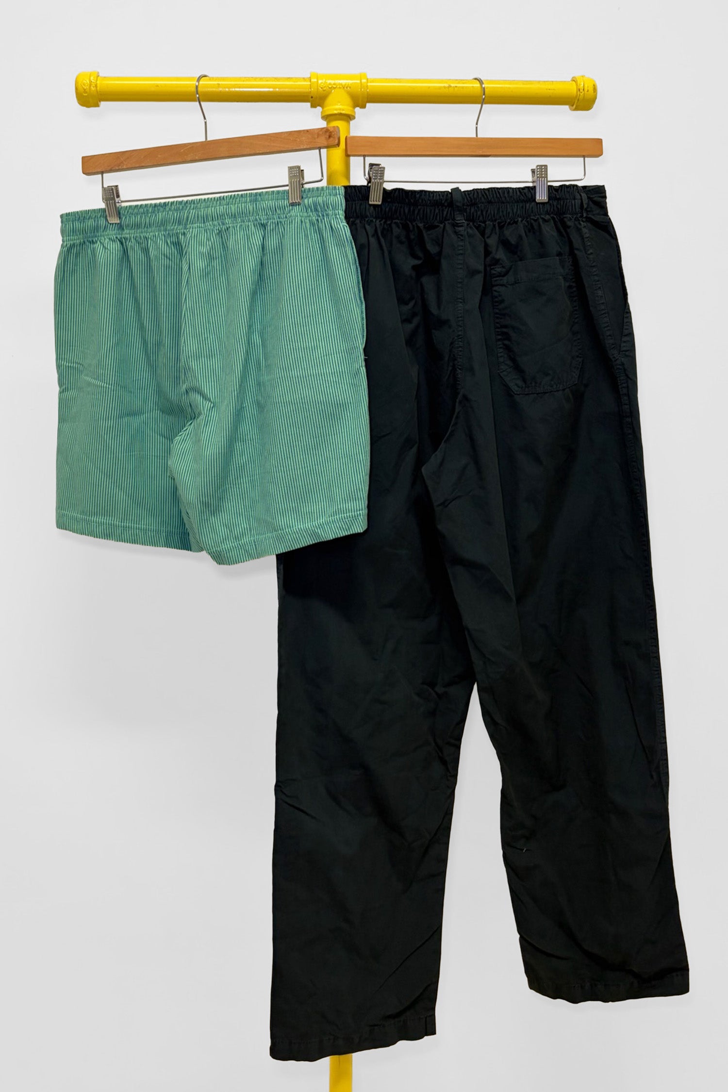 XL Stripe Everyday Shorts & Poplin Life Uniform Pants, back view