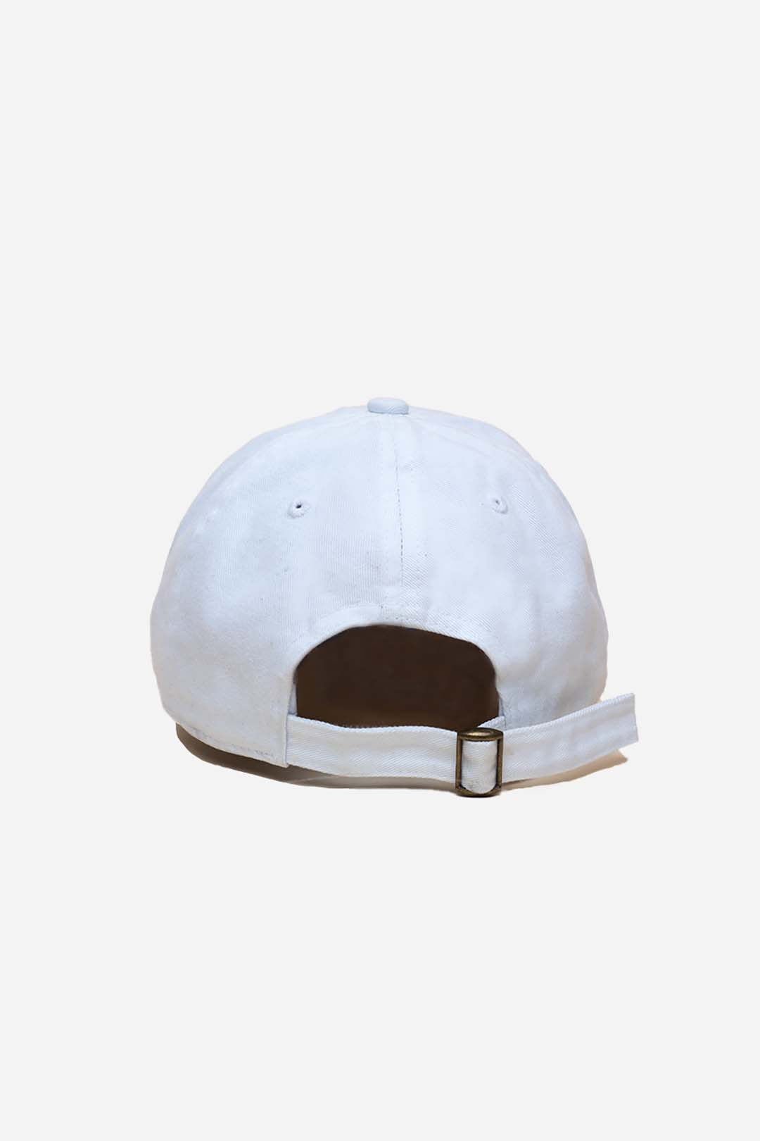 Good Weather Cap back view showing metal closure of adjustable strap.