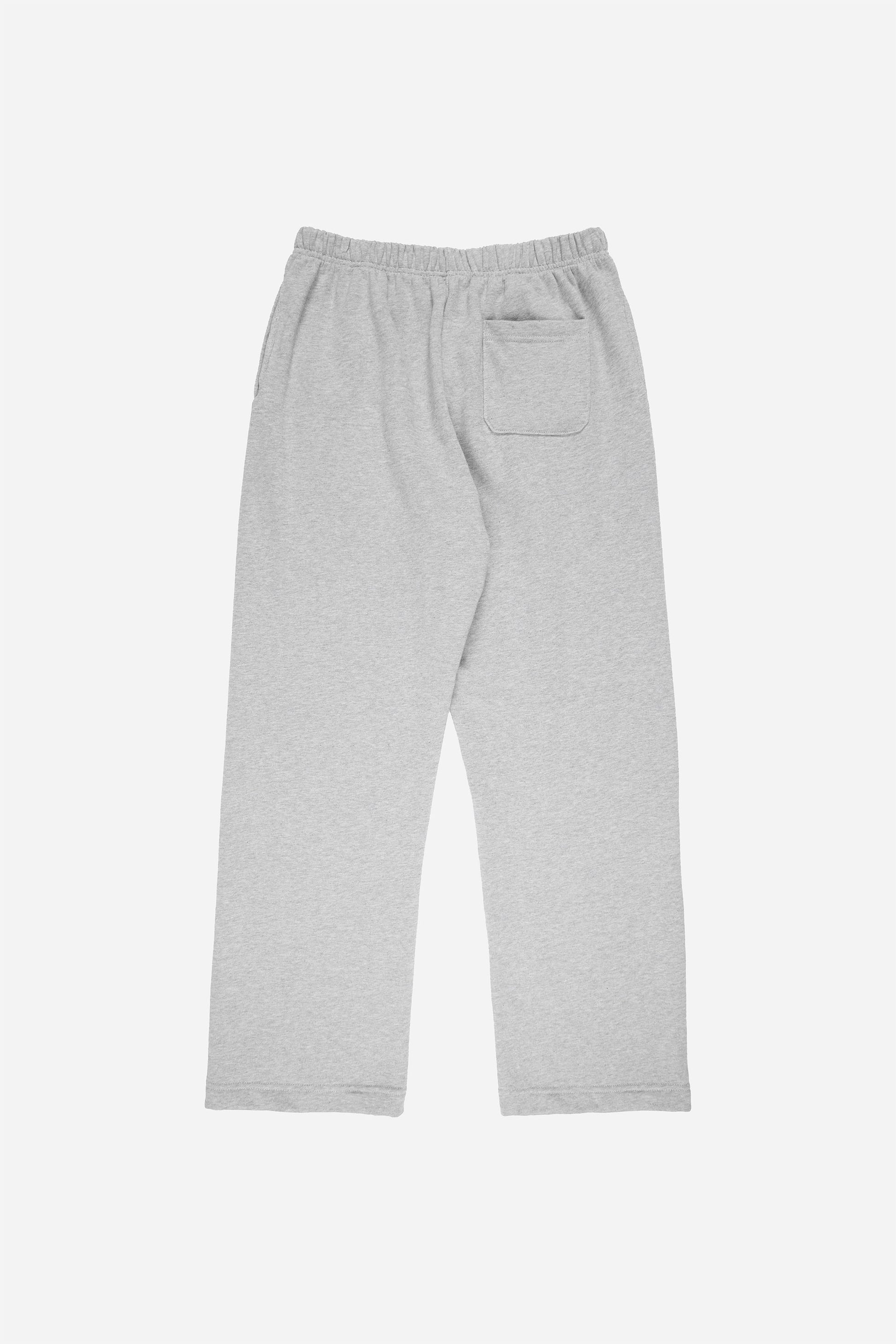Flat lay of the back of Heather Sweatpants showing the patch pocket.