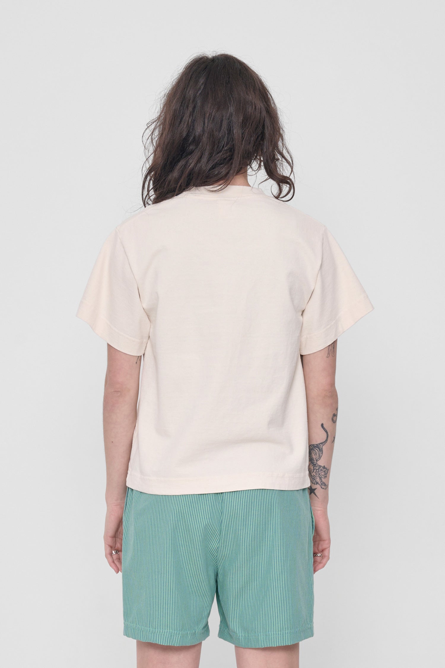 Back view showing relaxed fit. 