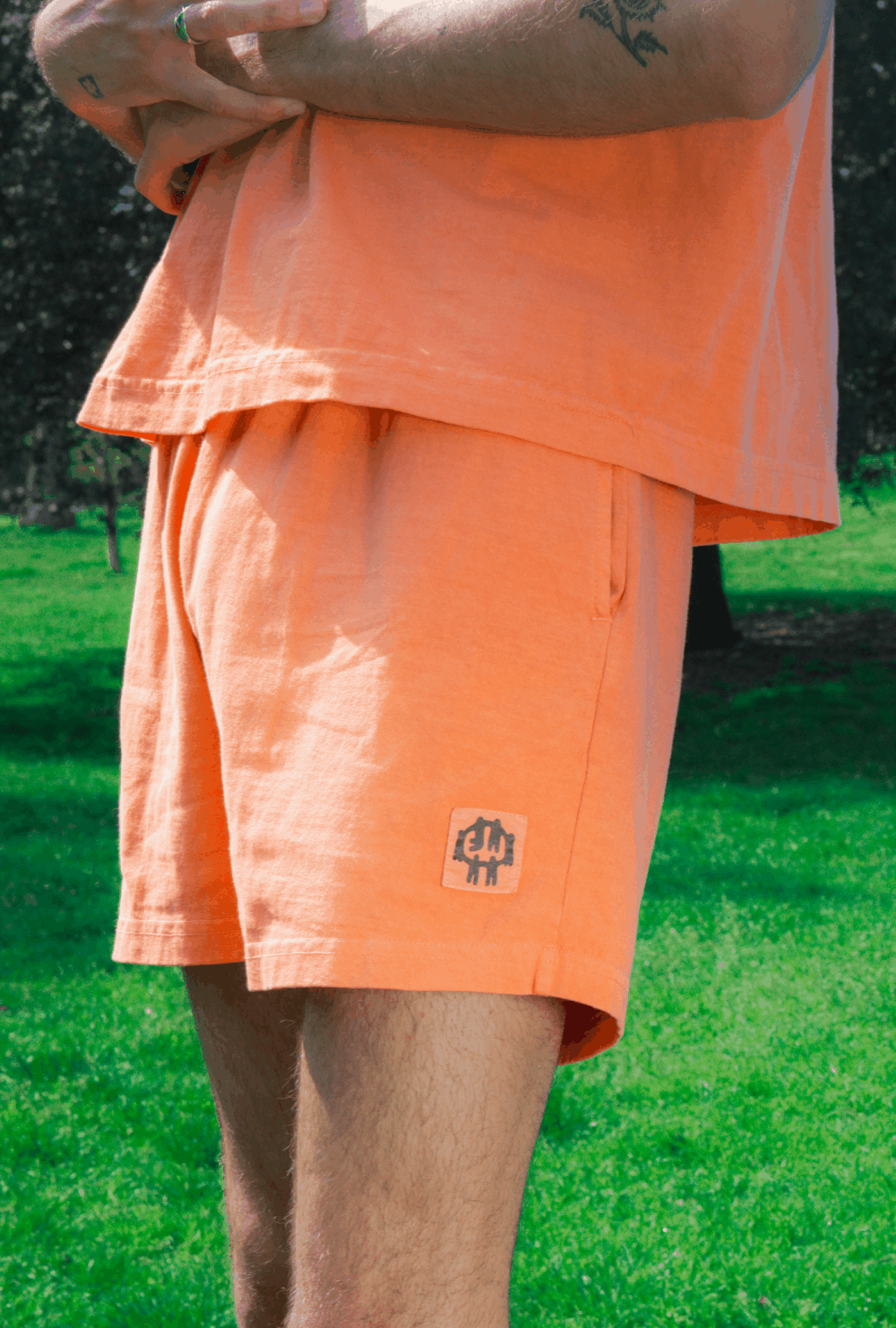 Gif of three different colors of Everyday Shorts shown on models, shot by Kaidan Pascua