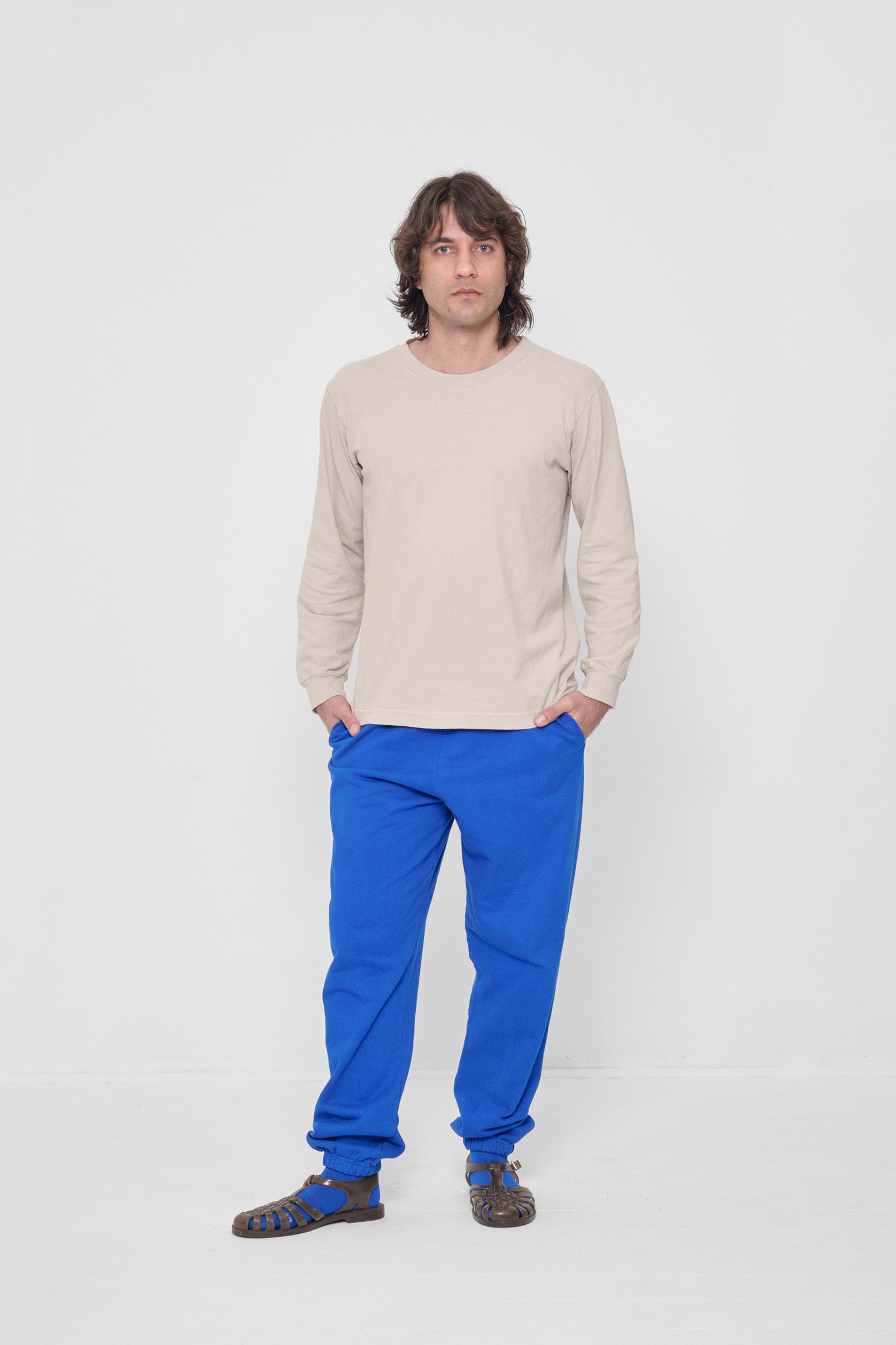 Styled with Lapis Trash Sweatpants and Lapis Spring Socks. 