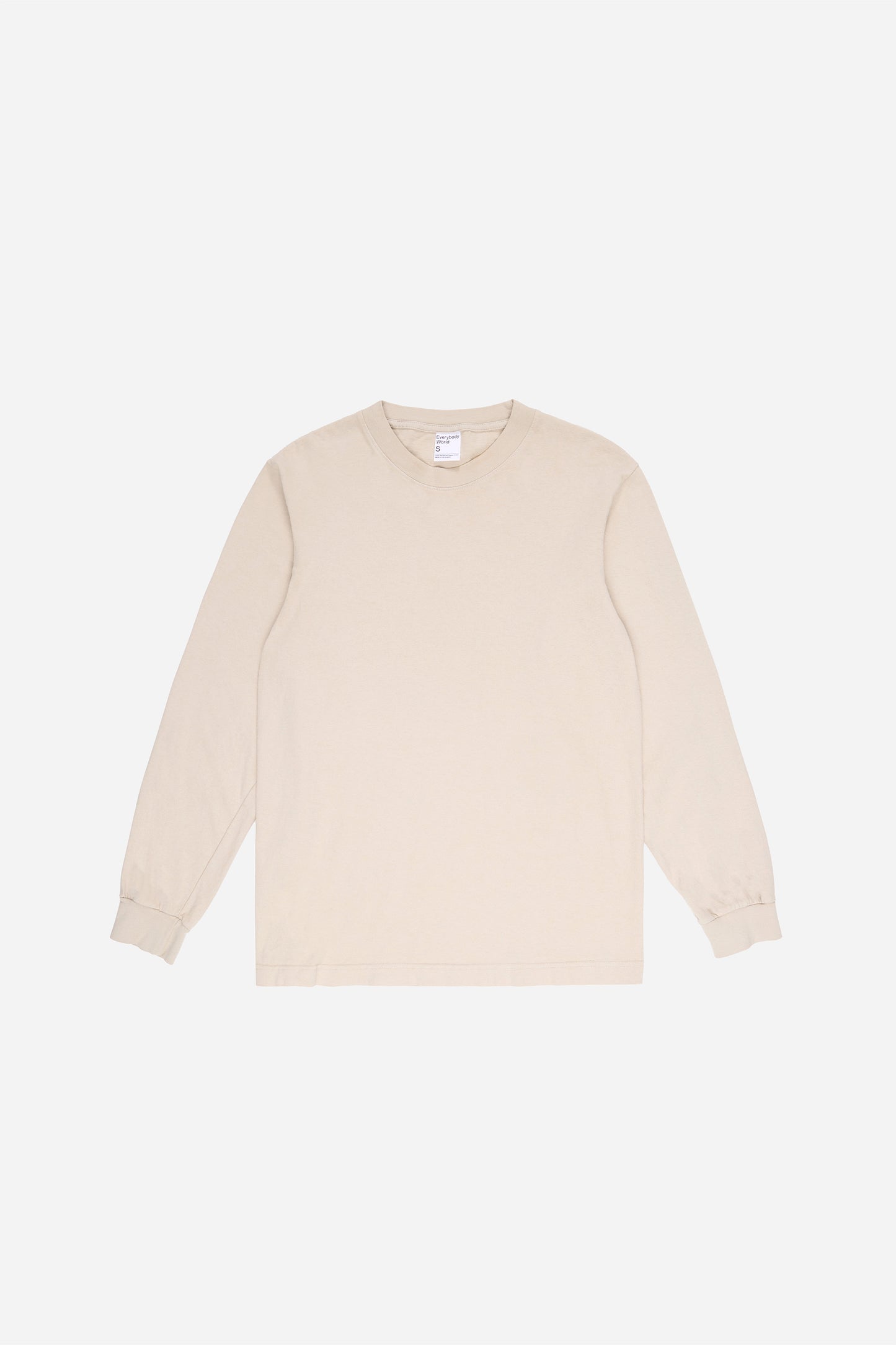 Flat lay of Oat Long Sleeve Trash Tee showing the classic long sleeve tee silhouette.
