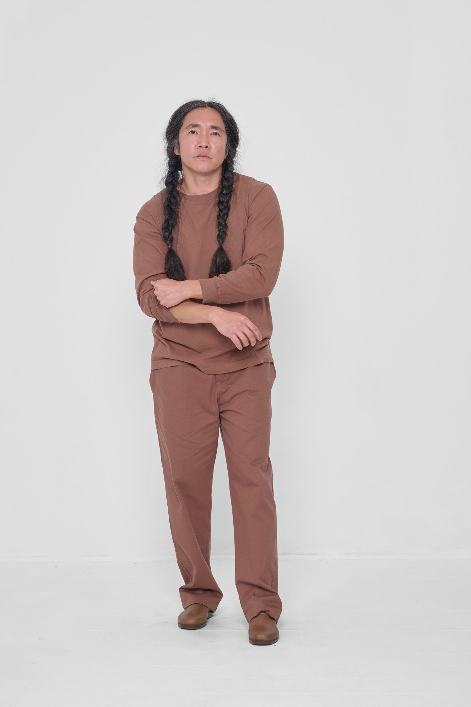 Styled with Potting Soil Life Uniform Pants and Plasticana Gardana Clogs. 