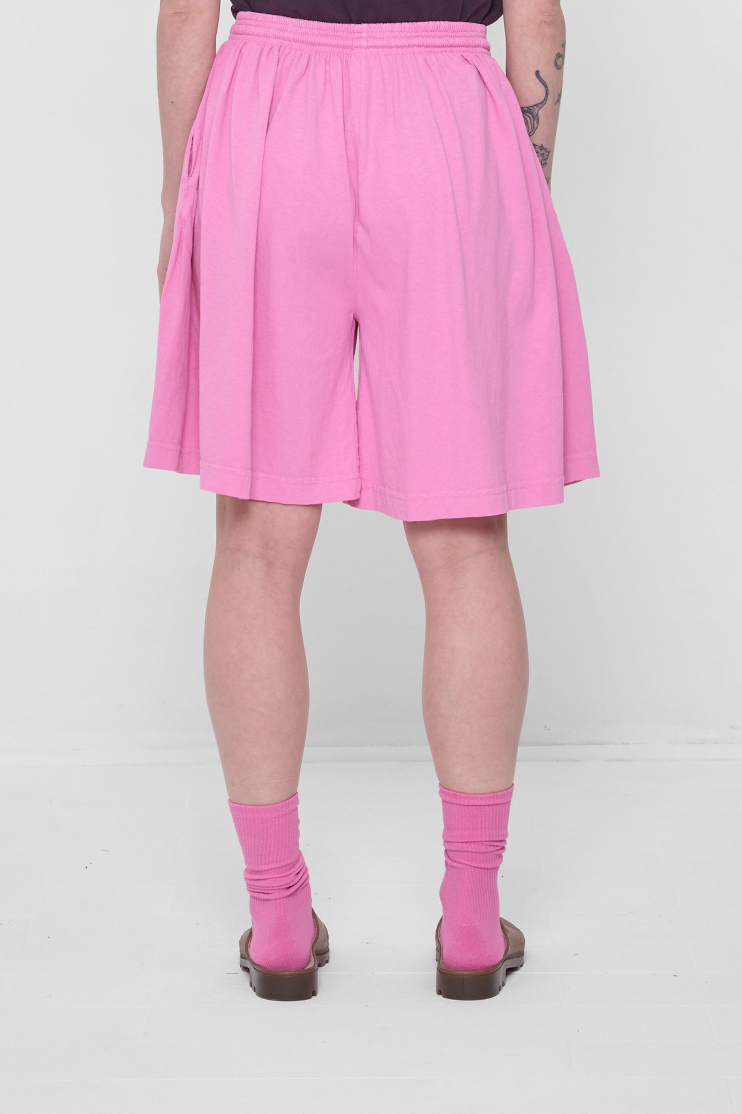 Back view showing drapey fit.