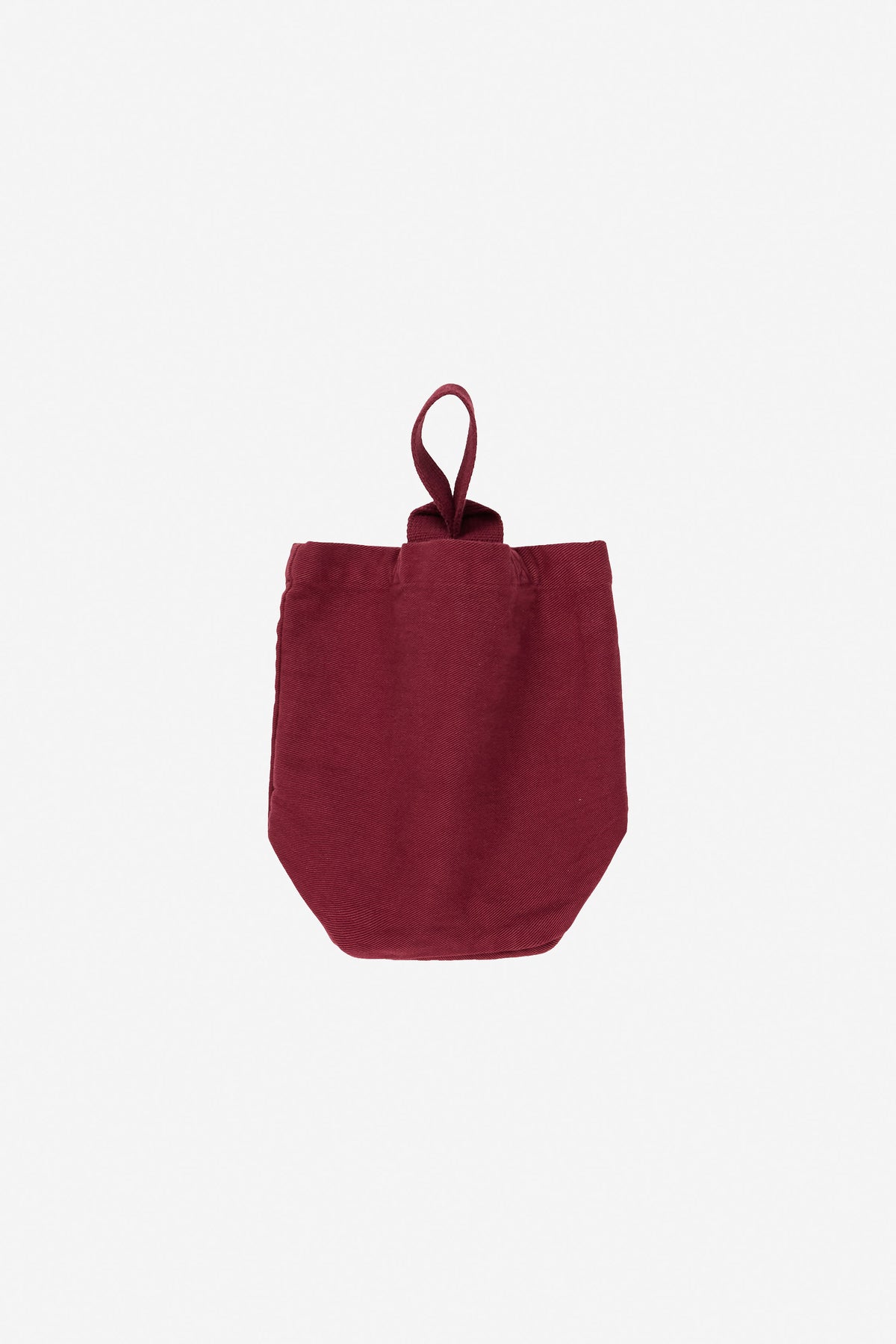 Loop Tote in Garnet – flat lay, straps looped, no model