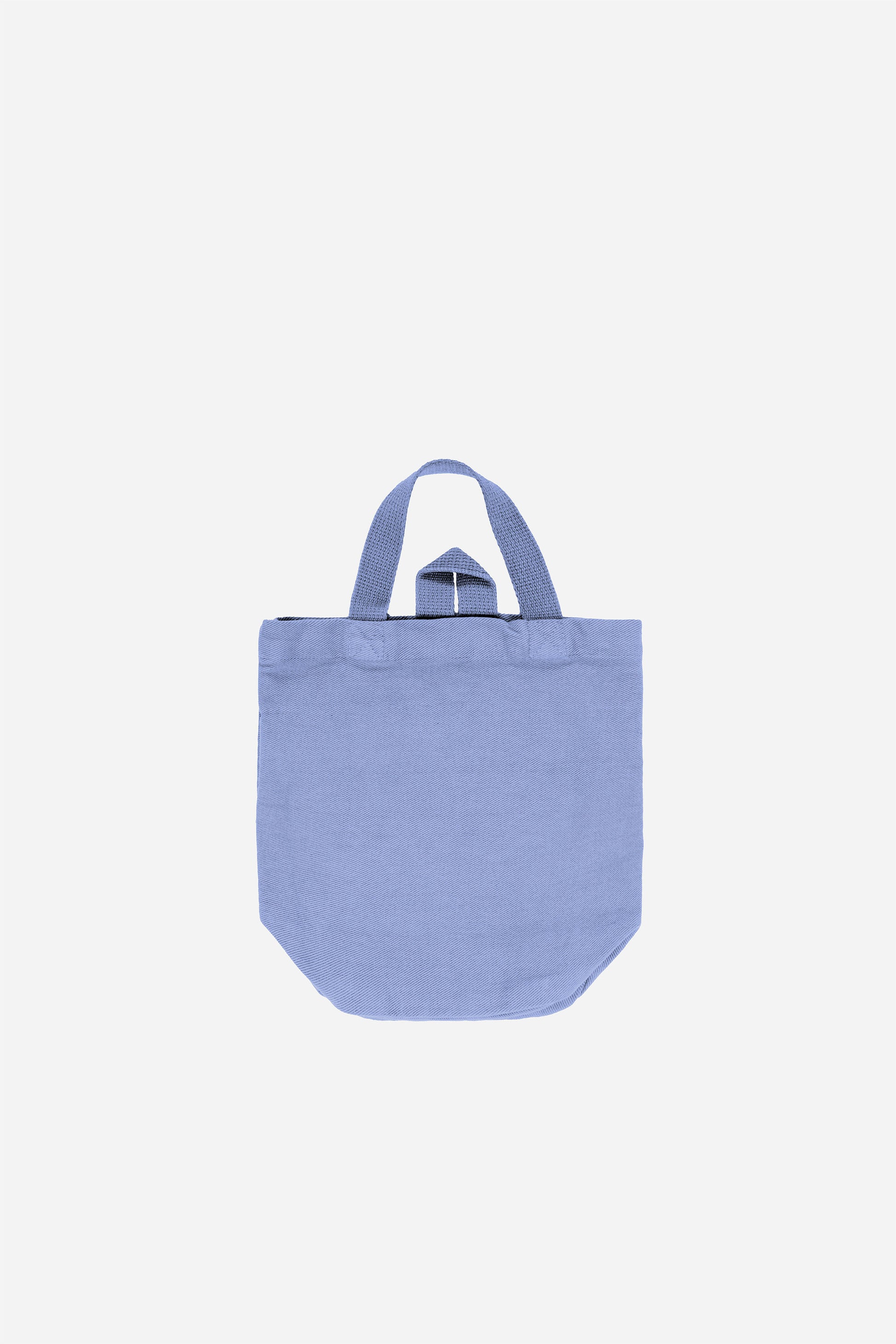 Flat lay of Periwinkle Loop Tote showing shorter and longer straps.