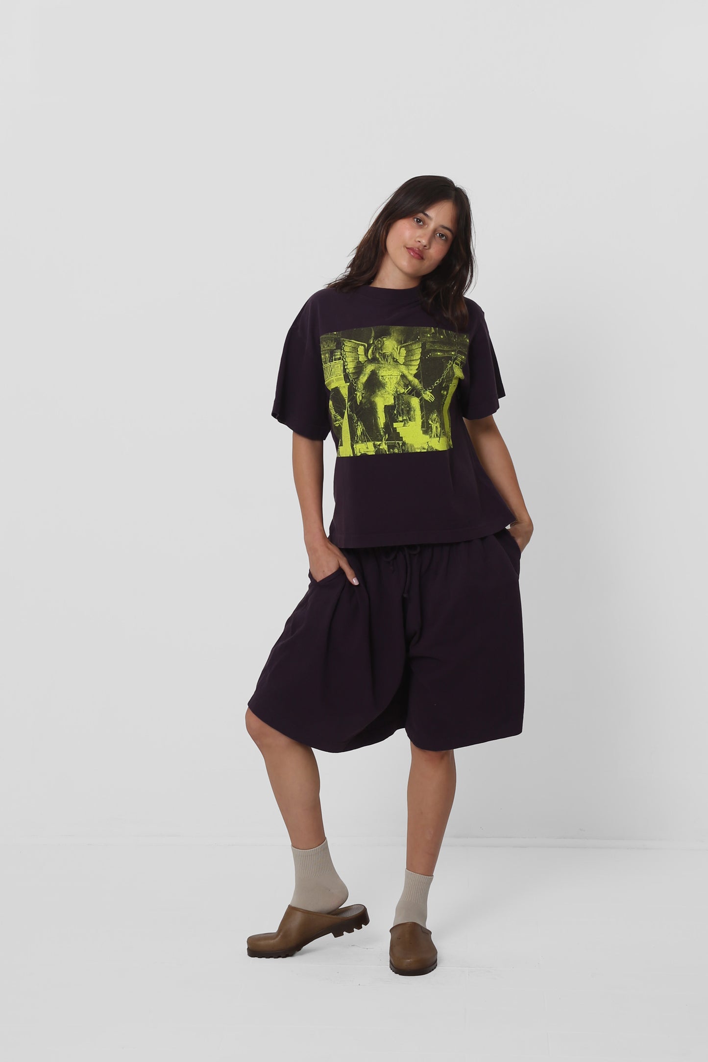 Paired with Mulberry Long Tubular Shorts.