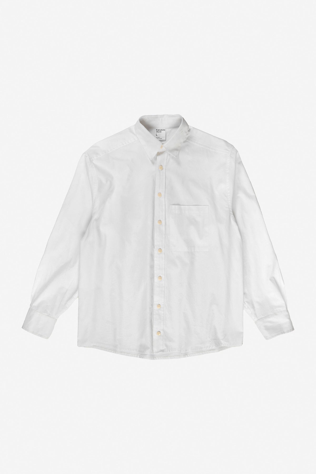 Peach Fuzz Button-Up Shirt in White – flat lay, no model