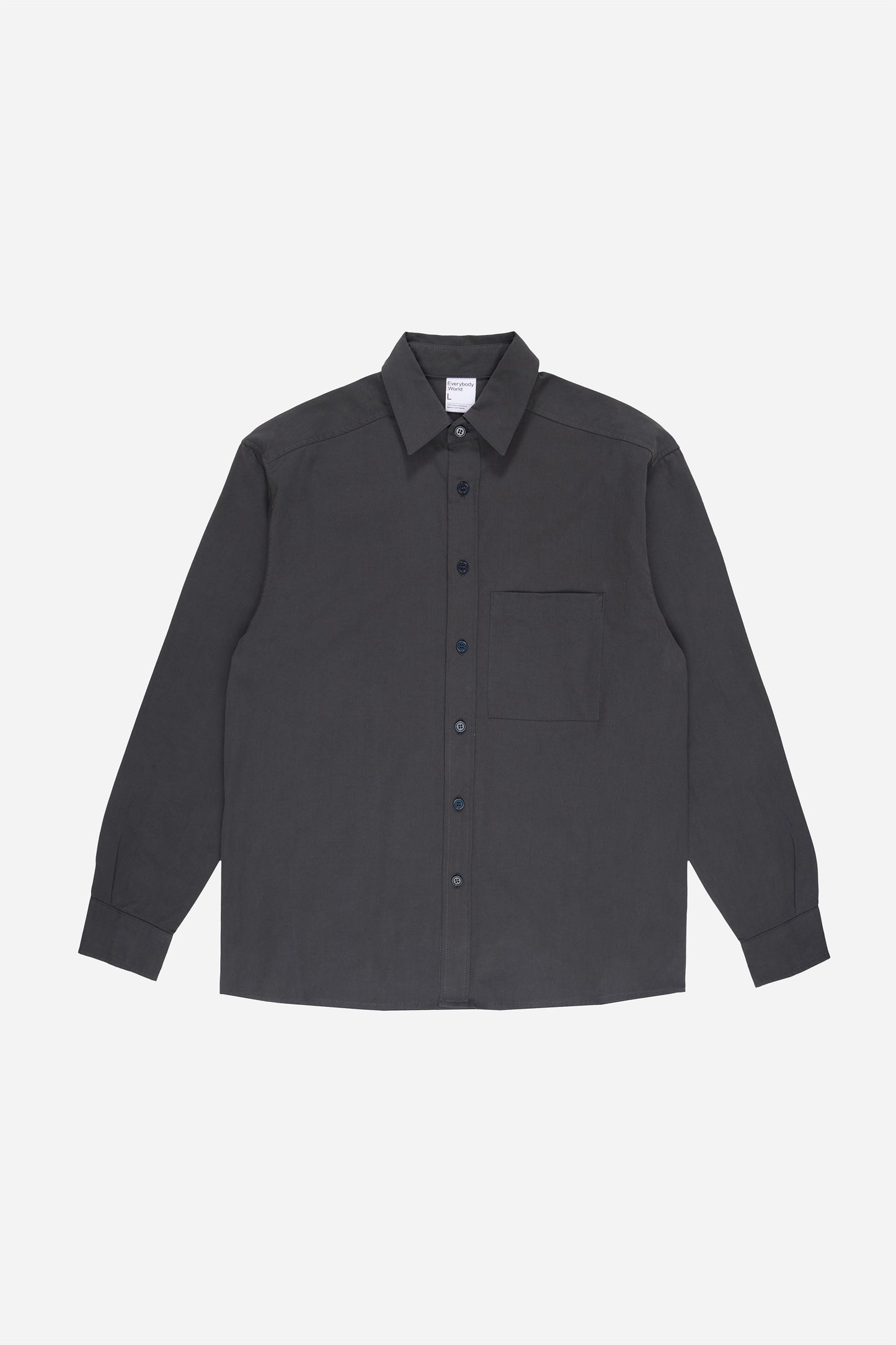 Flat lay of Slate buttoned up Peach Fuzz Twill Button-Up Shirt, front view.