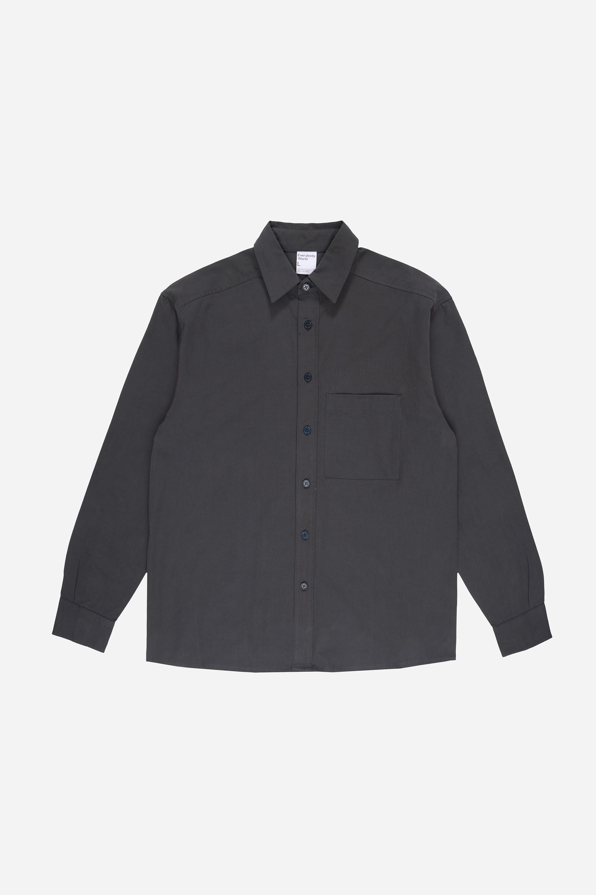 Flat lay of Slate buttoned up Peach Fuzz Twill Button-Up Shirt, front view.