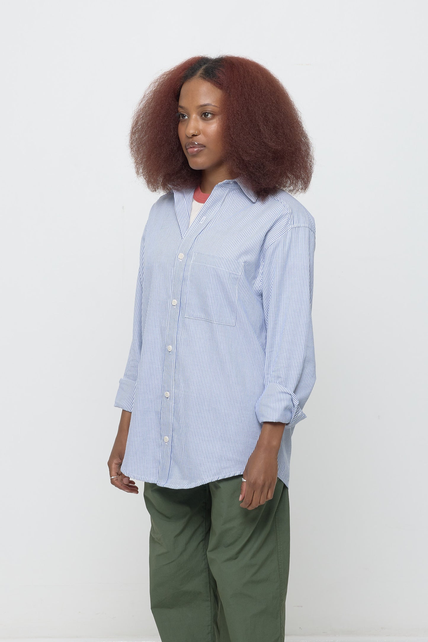 Everybody.World - Stripe Poplin Button-Up Shirt