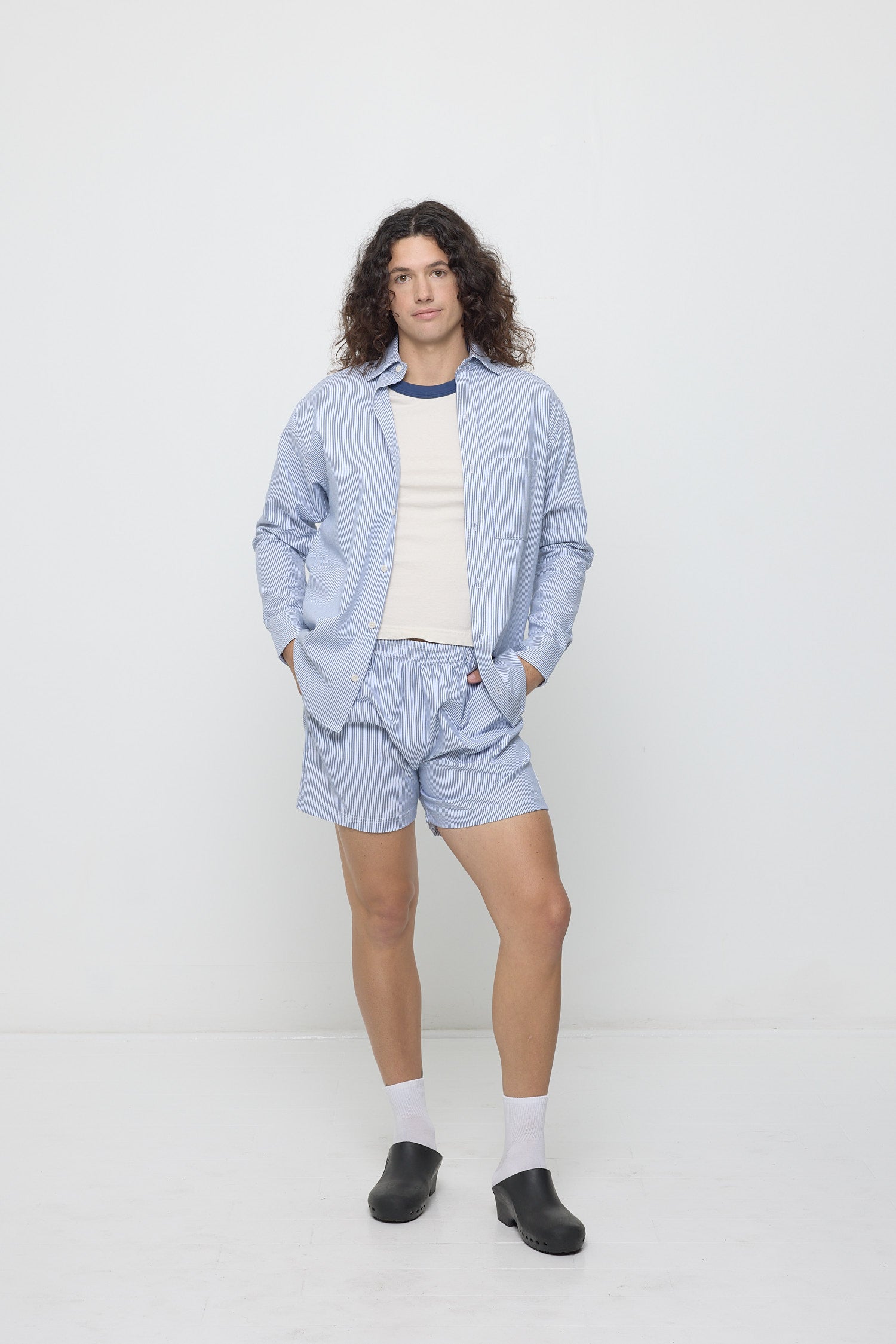 Everybody.World - Stripe Poplin Button-Up Shirt