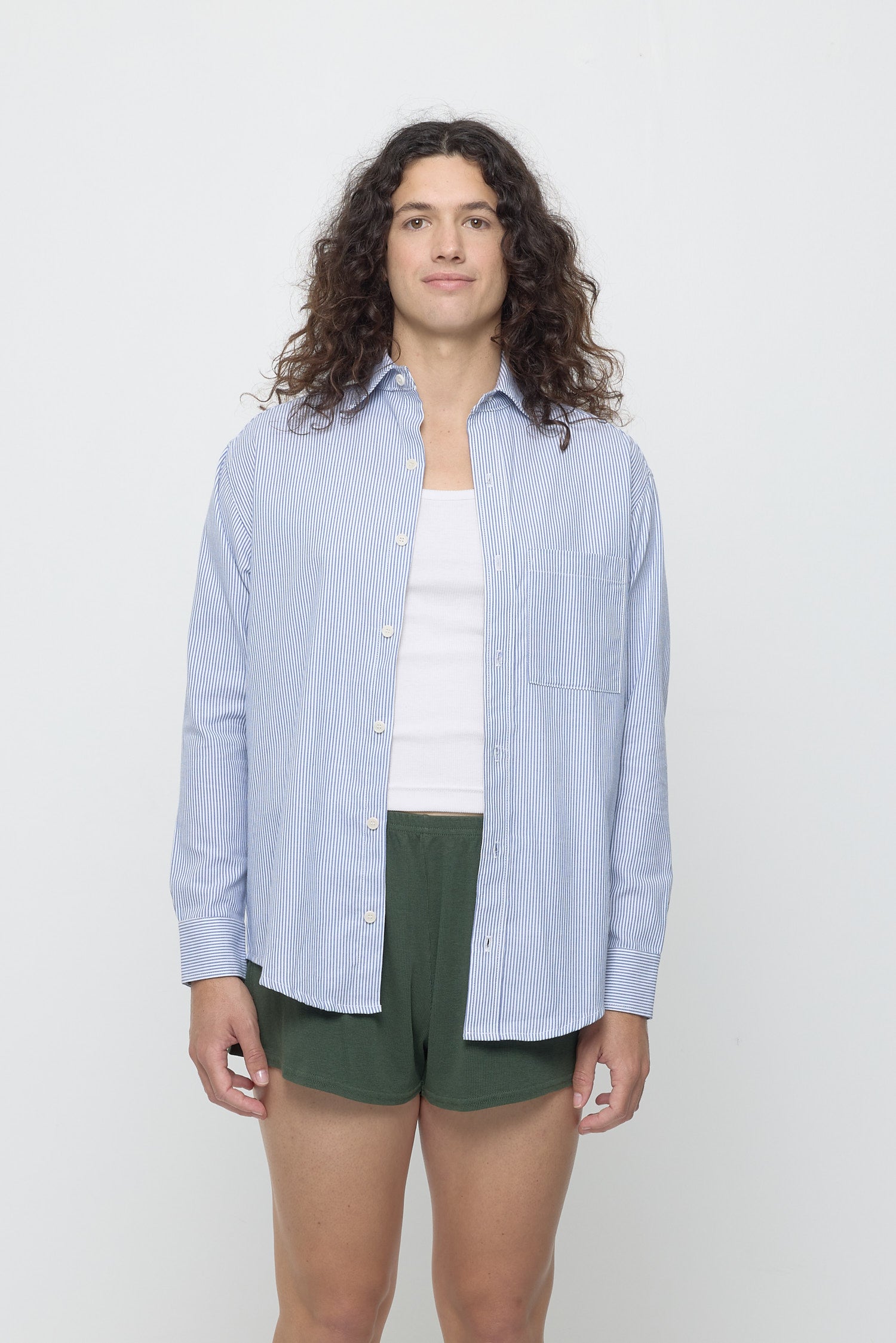 Everybody.World - Stripe Poplin Button-Up Shirt