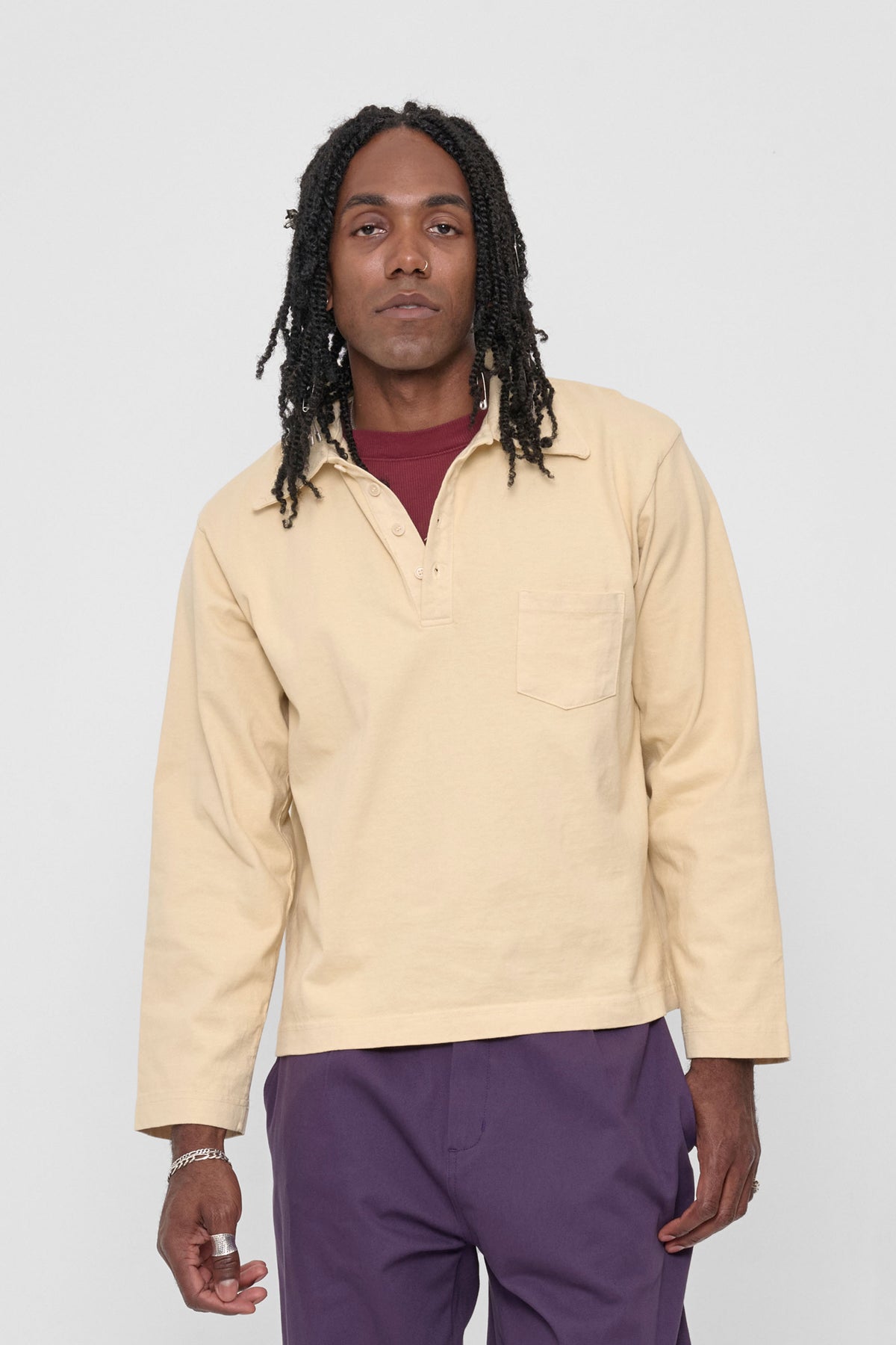 Rugby Trash Polo in Turtle Dove - front view