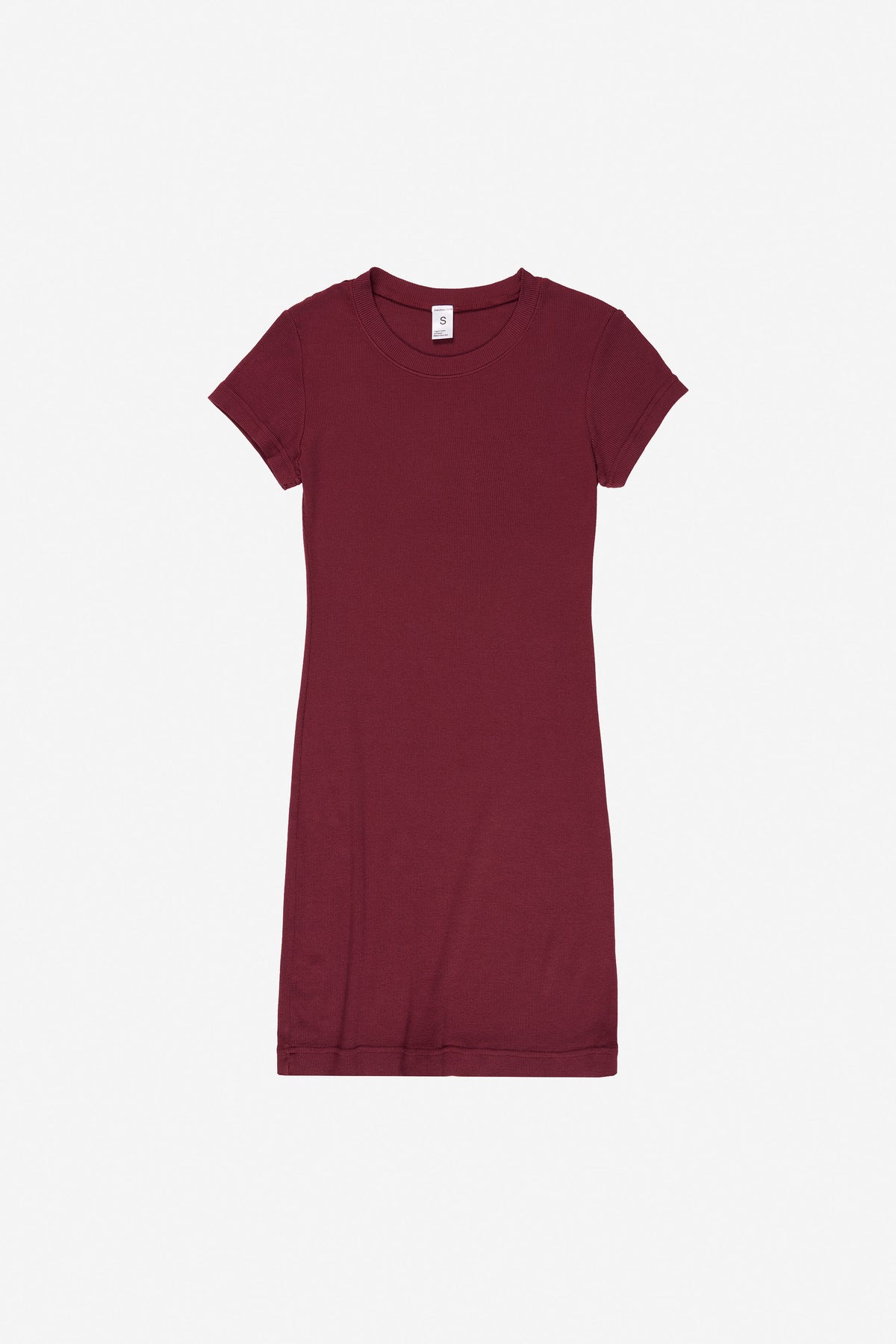 Rib Dress in Garnet – flat lay, no model