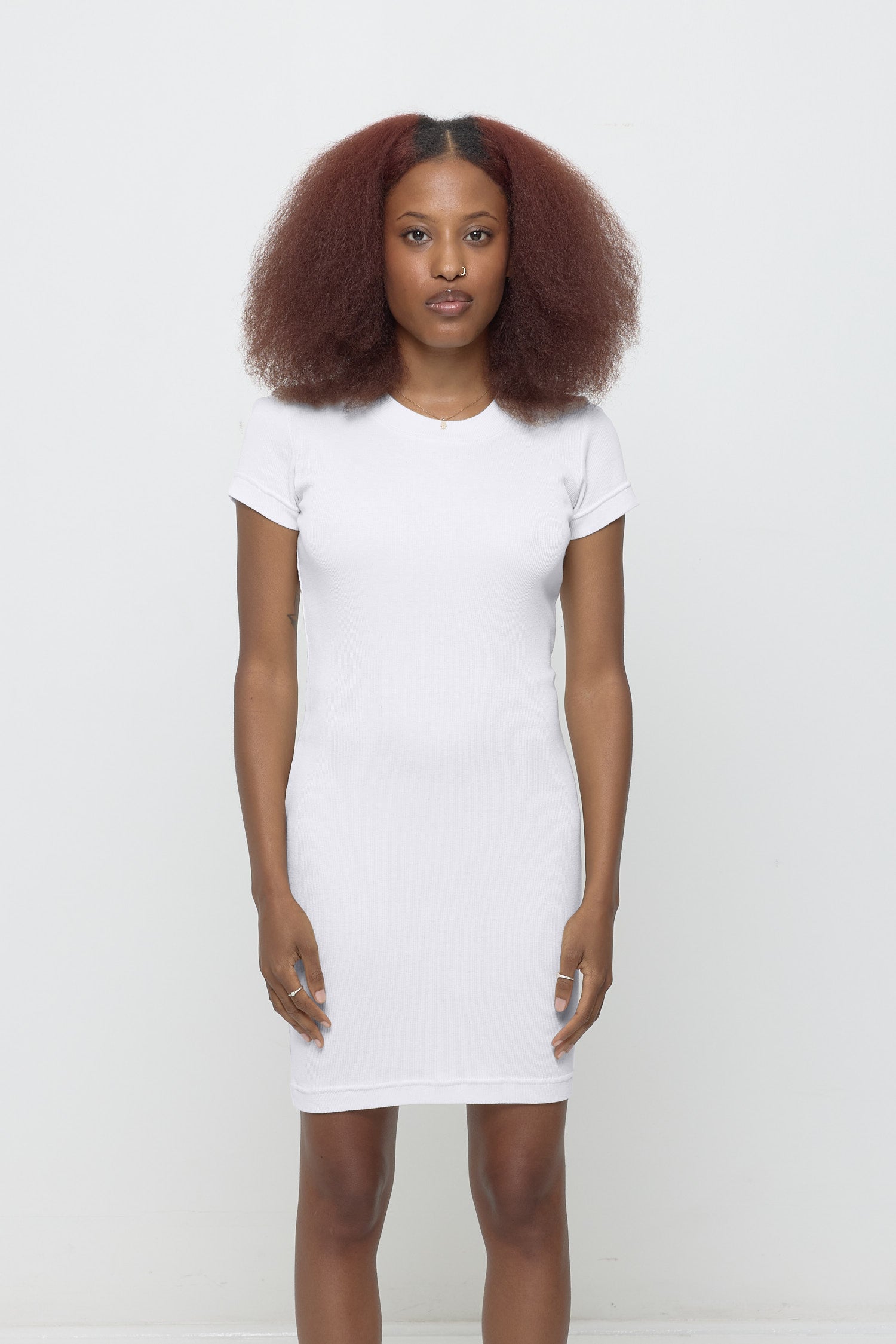 Rib Dress — White / XL