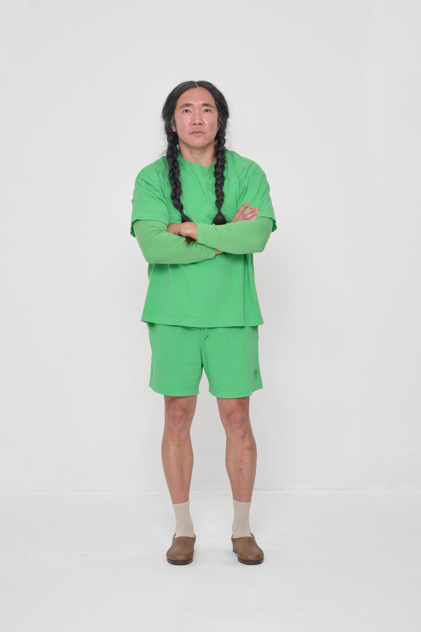 Styled with Nice Grass Boxier Trash Tee and Nice Grass Everyday Shorts. 
