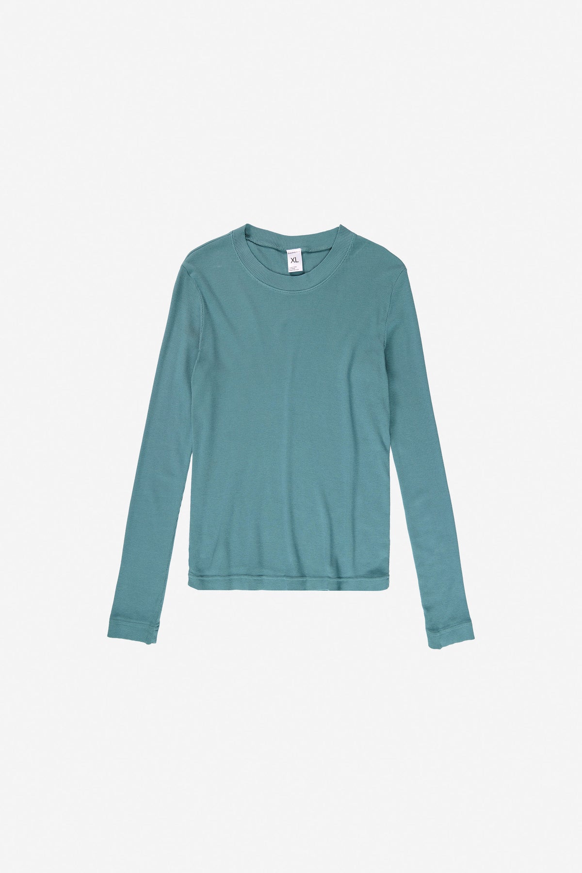 Rib Long Sleeve in Oyster – flat lay, no model