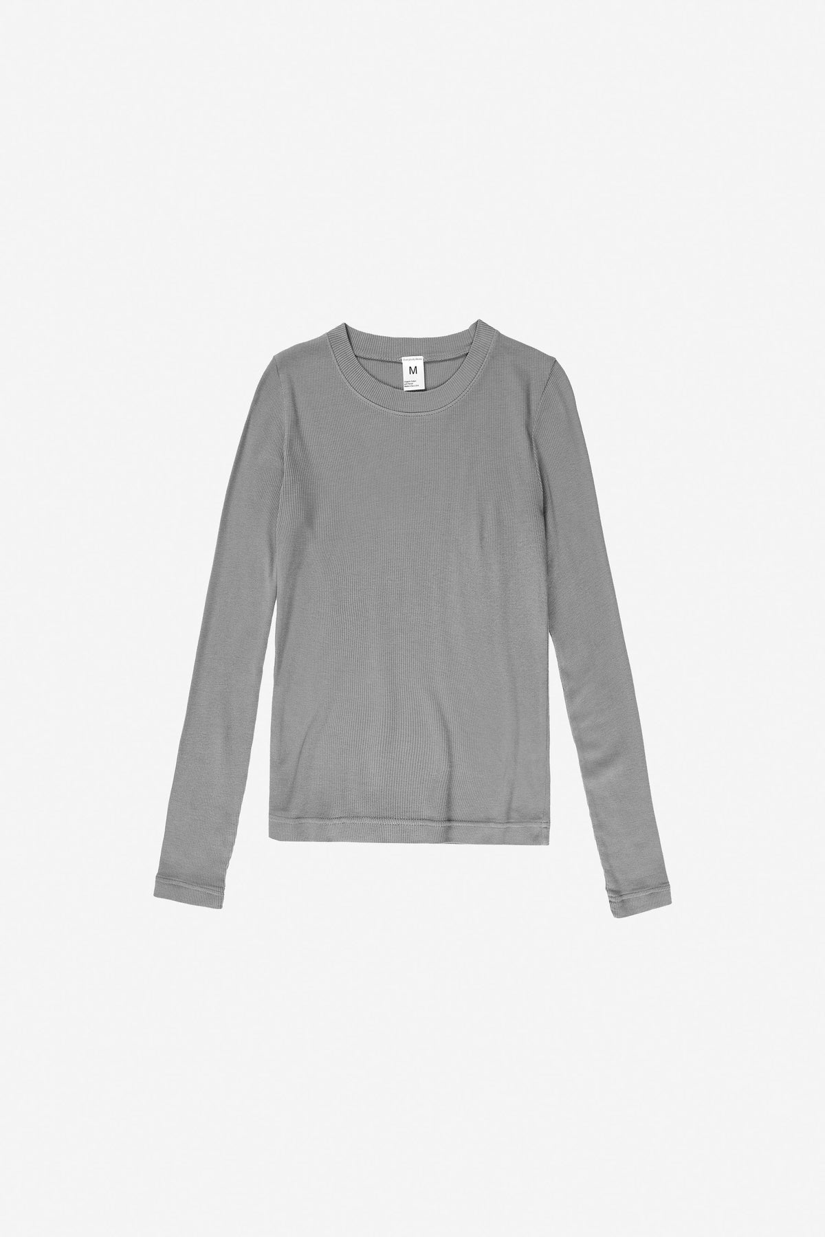 Rib Long Sleeve in Stone – flat lay, no model