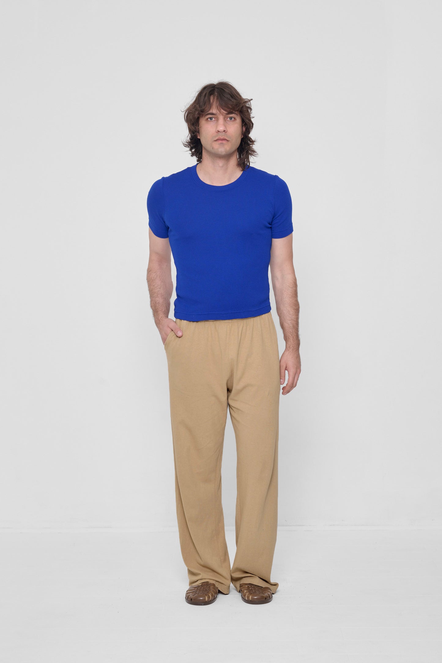 Styled with Sand Storm Apartment Pants and Plasticana sandals.