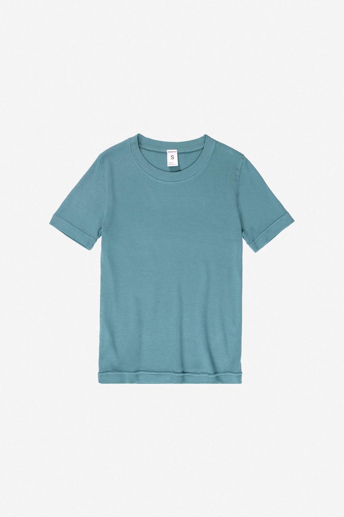 Rib Short Sleeve in Oyster - flat lay, no model