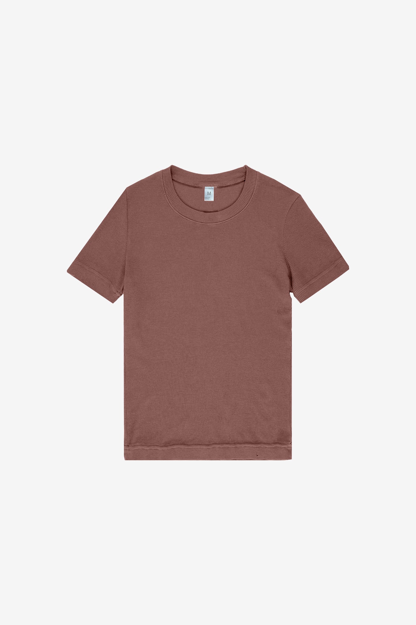 Flat lay showing slim and rectangular torso and sleeve silhouettes.