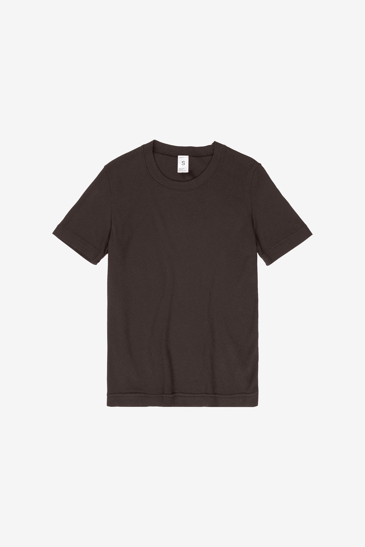 Rib Short Sleeve in Wet Soil - flat lay, no model