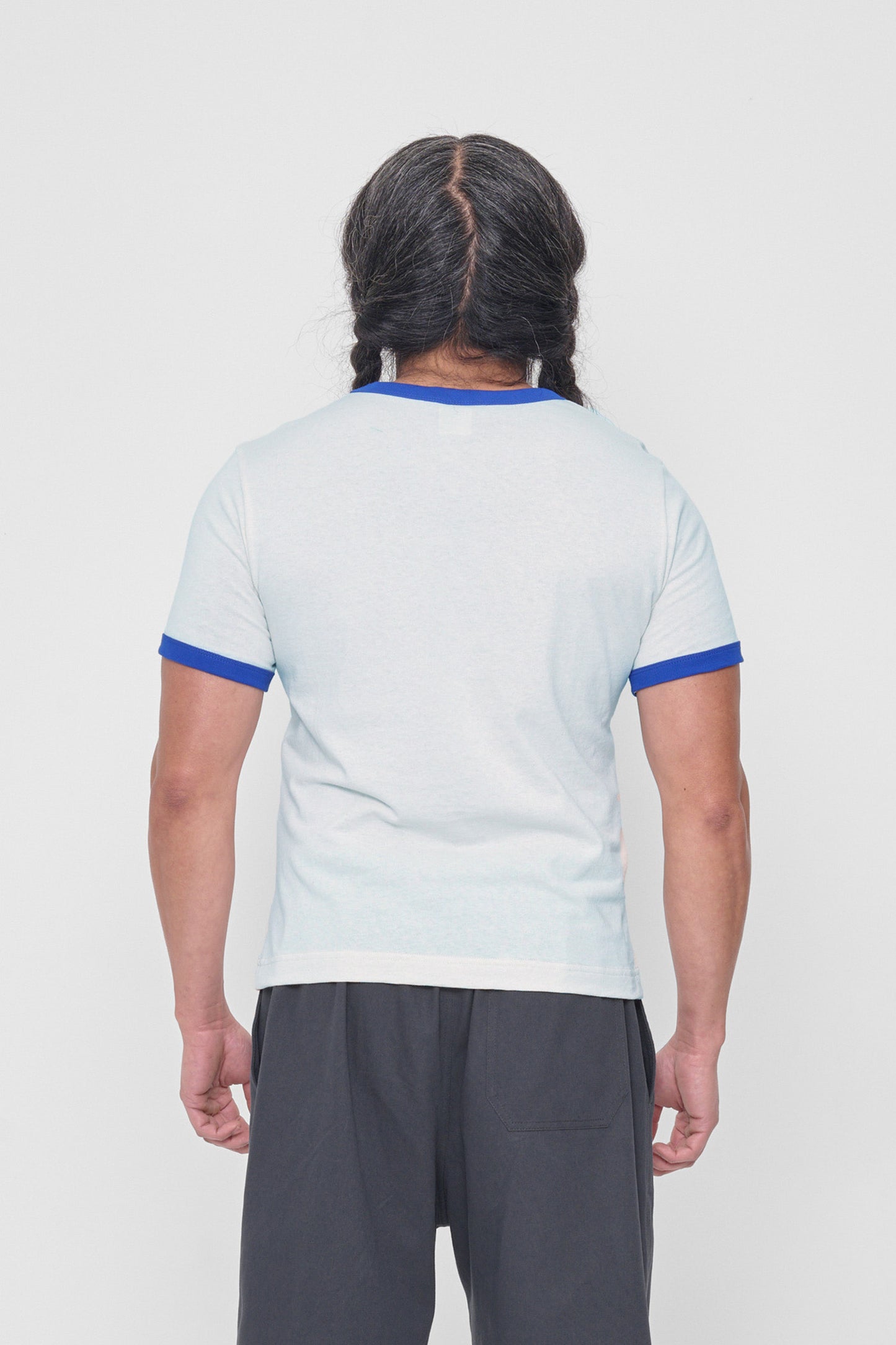 Back view: Fitted across the upper back and relaxed slim fit across the mid to lower back.  