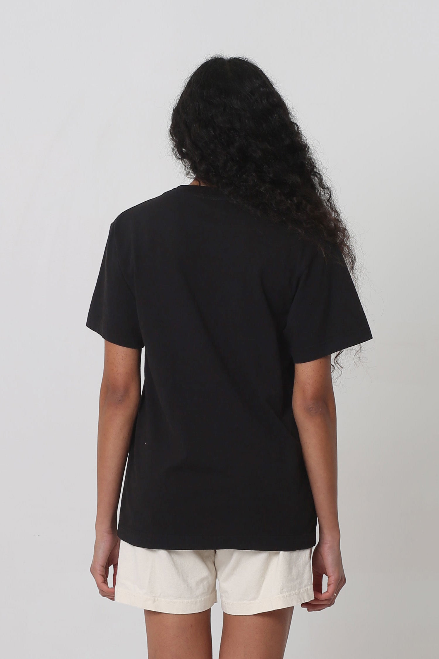 Back view shows relaxed fit throughout