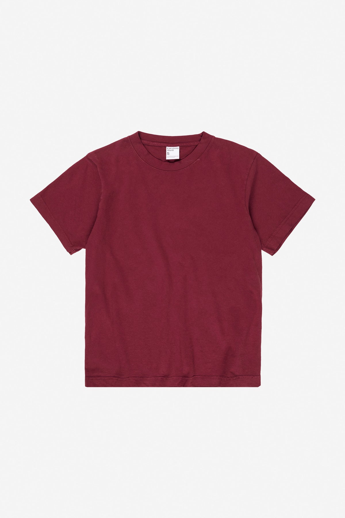 Short Sleeve Trash Tee in Garnet – flat lay, no model