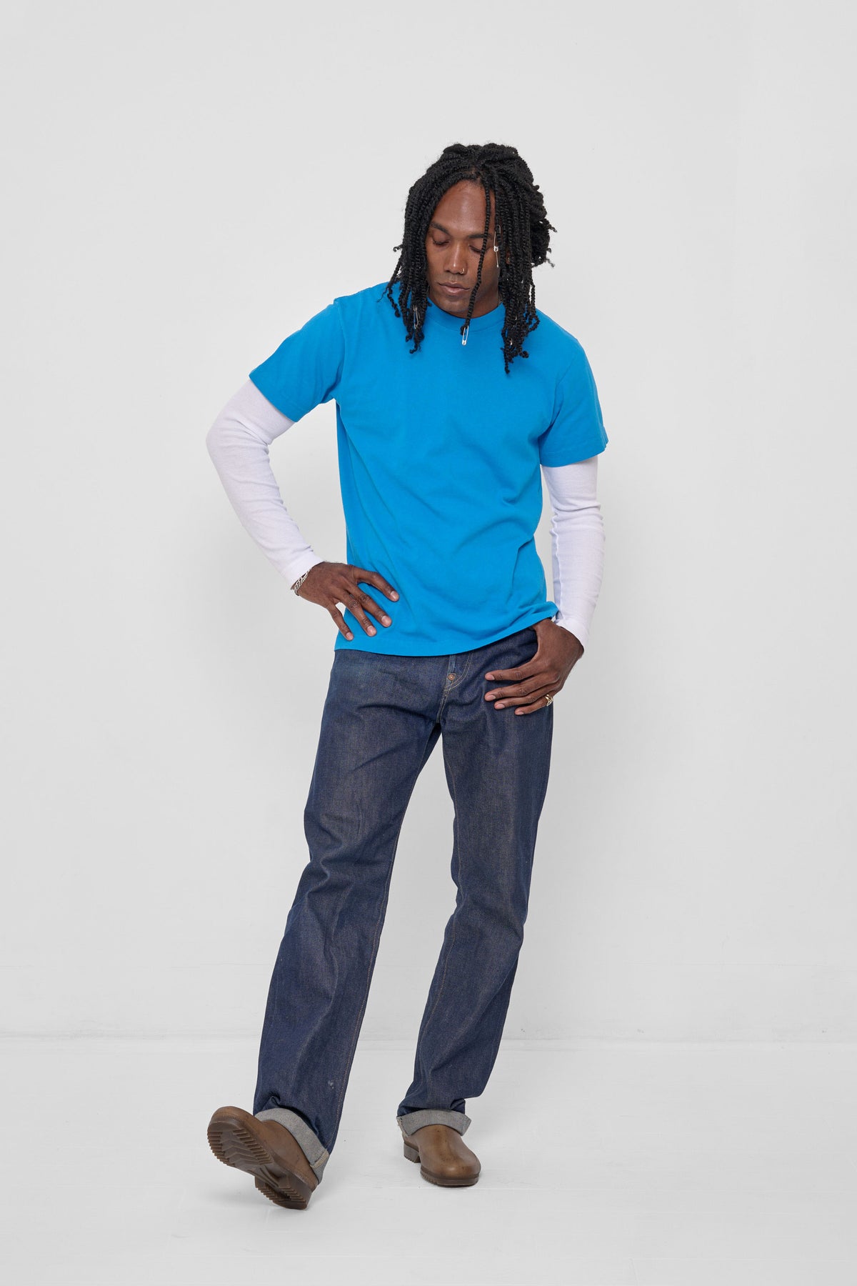 Short Sleeve Trash Tee in Malibu – front view on model