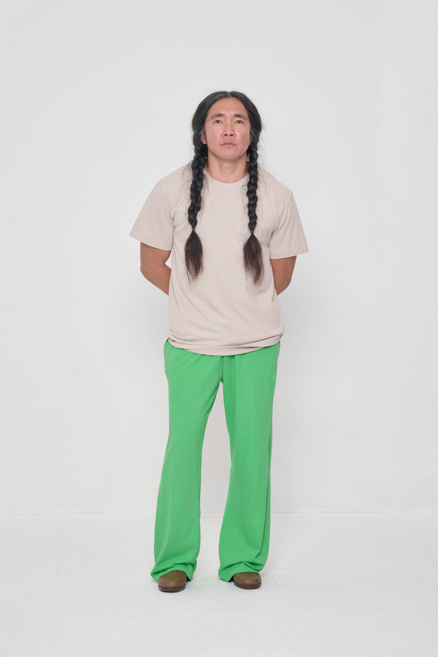 Styled with Nice Grass Apartment Pants and Plasticana shoes.