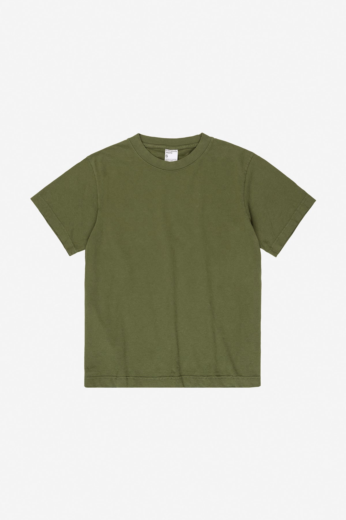 Short Sleeve Trash Tee in Olive – flat lay, no model