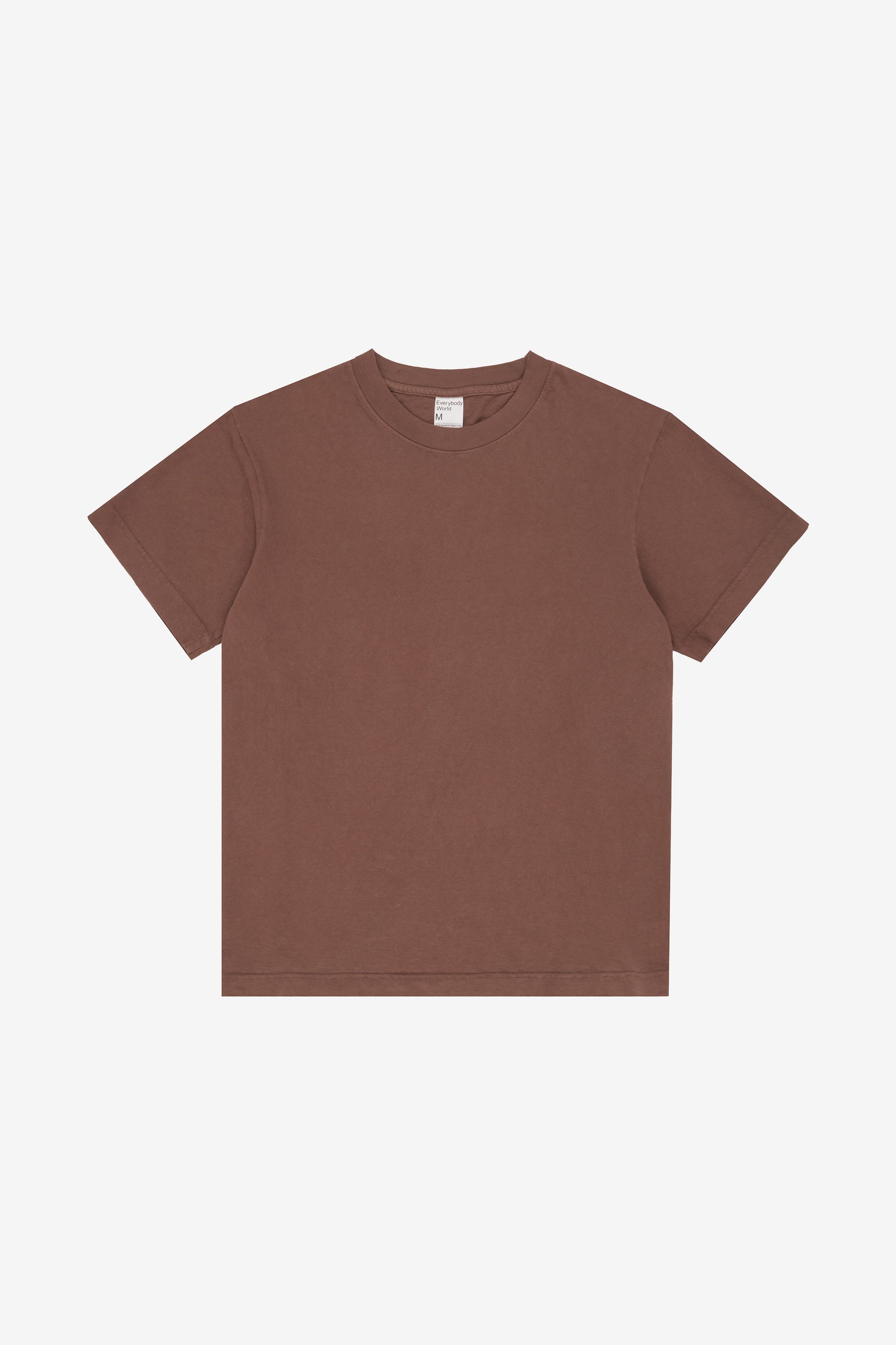 Flat lay showing the straight rectangular cut of the body.