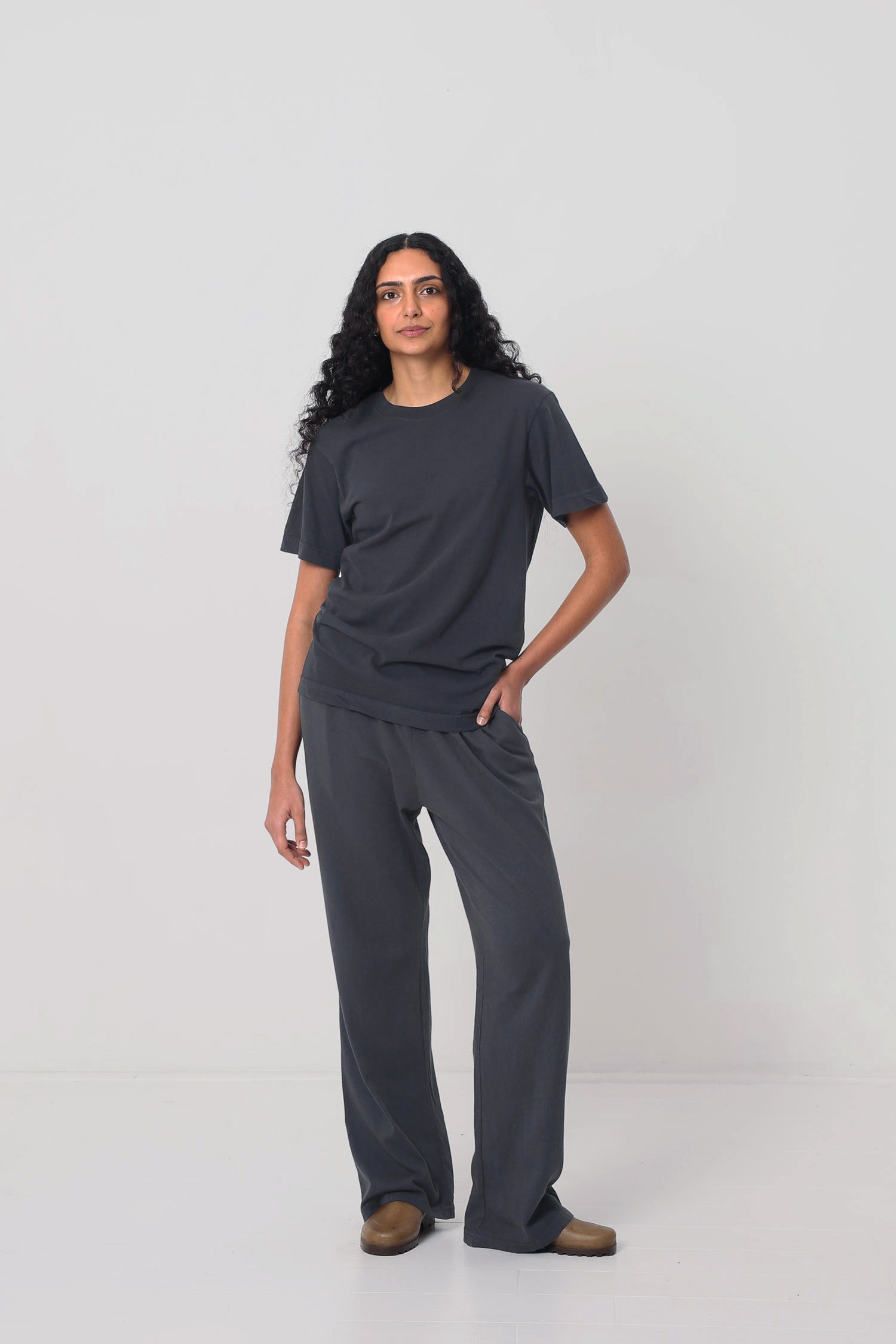 Styled with Slate Apartment Pants and Plasticana Opana Mules.