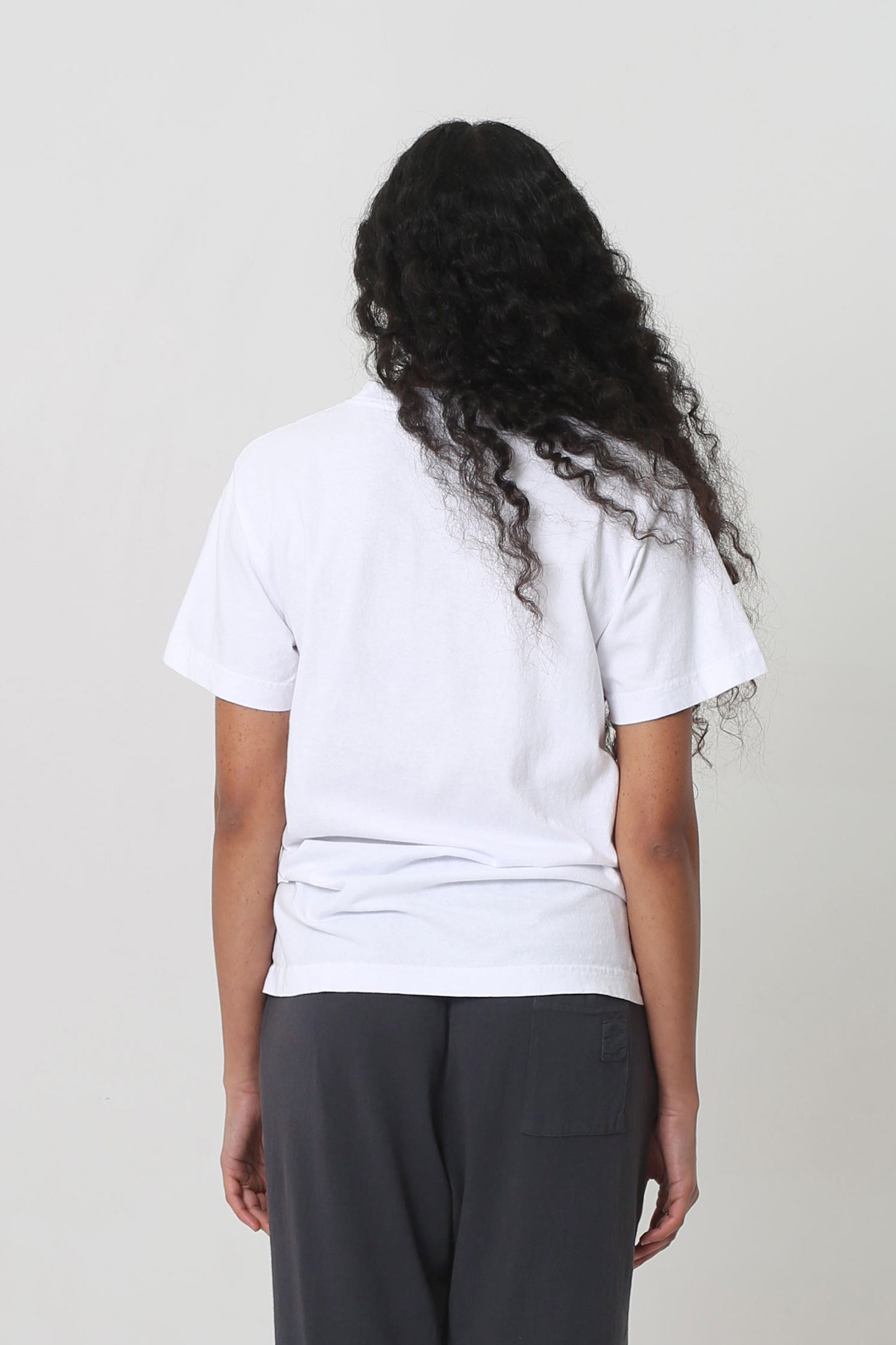 Back view shows relaxed fit throughout