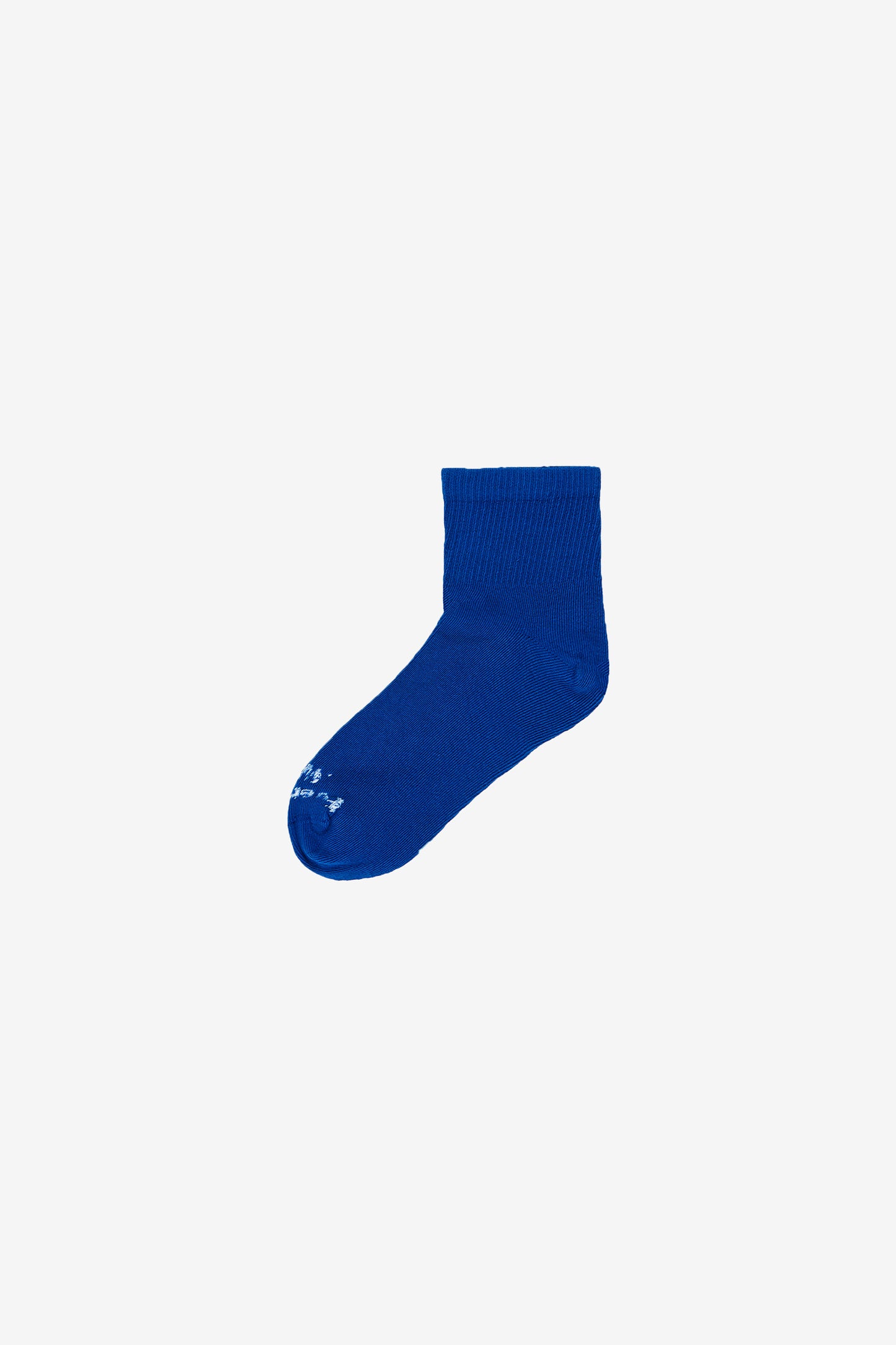 Flat lay of Dodger Blue Spring Socks with Everybody.World branding in white.