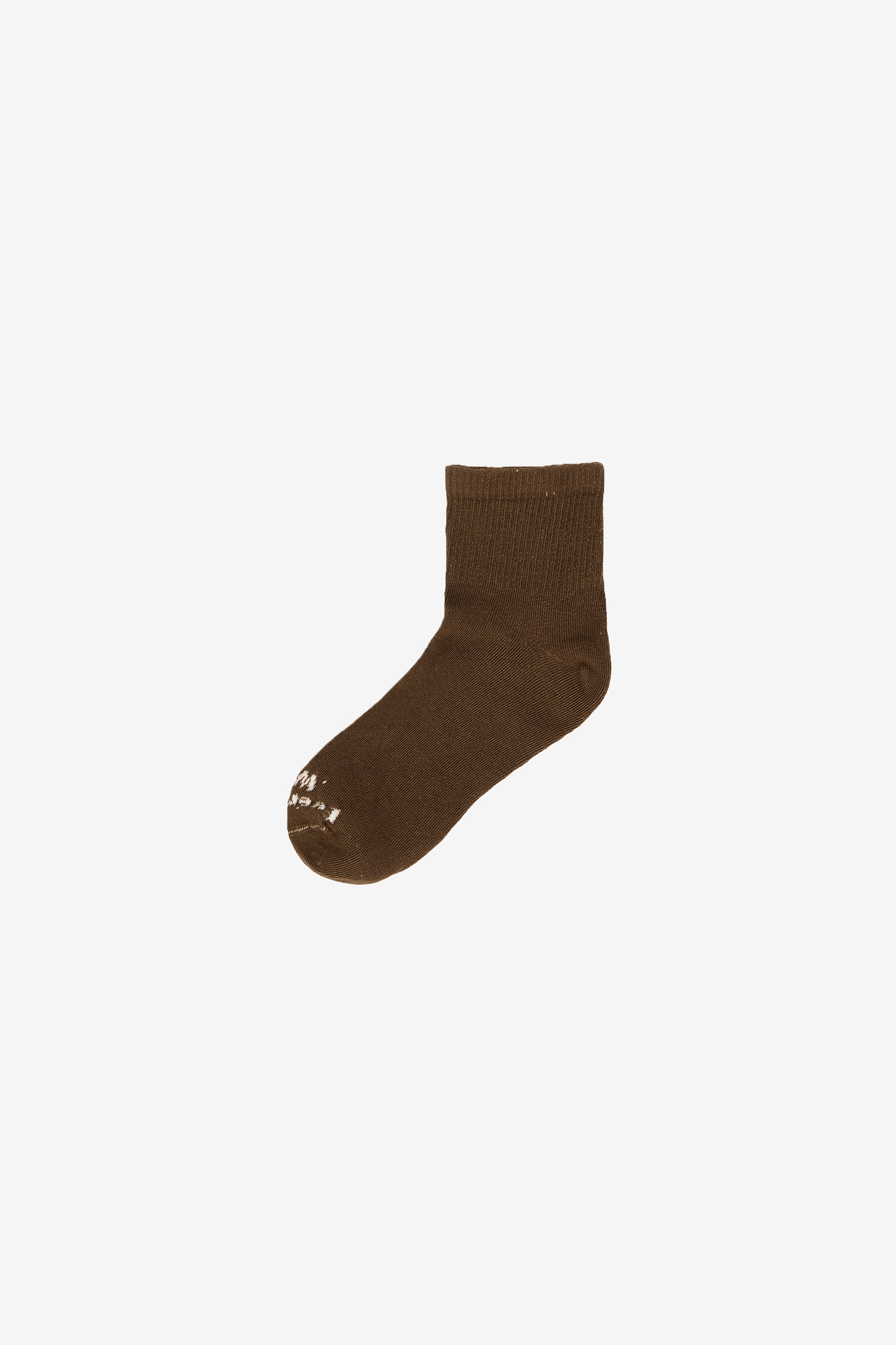 Flat lay of Dry Soil Spring Socks with Everybody.World branding in white.