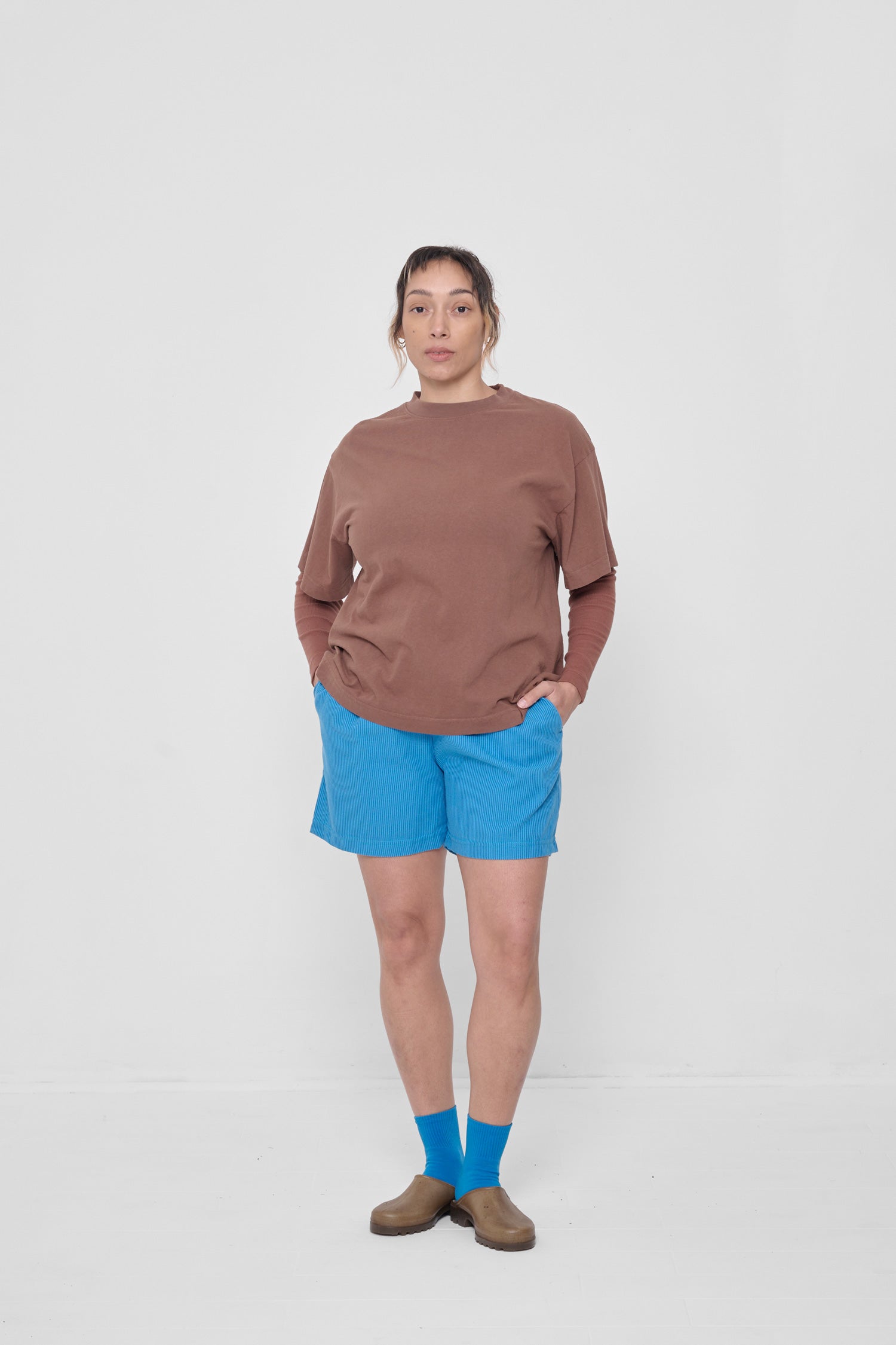 Styled with Malibu Stripe Everyday Shorts and a Potting Soil Boxier Trash Tee.