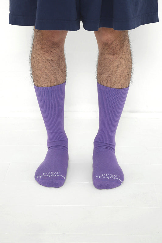 Carpe Diem Socks, branded 'Everybody.World' in white at the toe, mid-calf high.