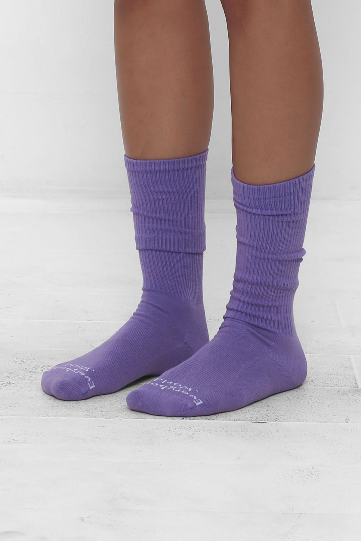 3/4 view shown on a person's lower legs.