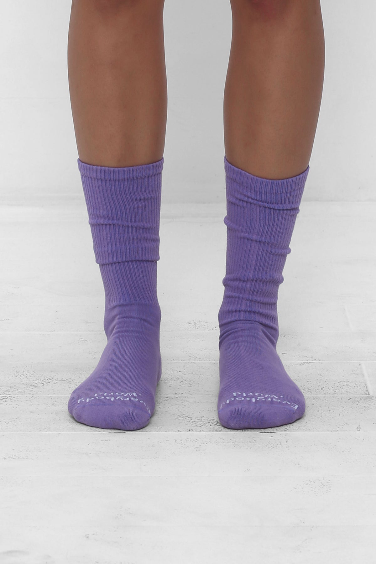 Carpe Diem Socks, branded 'Everybody.World' in white at the toe, mid-calf high.