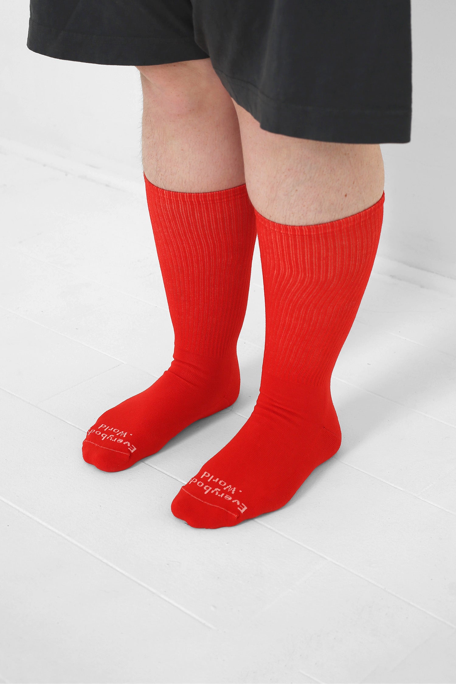 3/4 view shown on a person's lower legs.