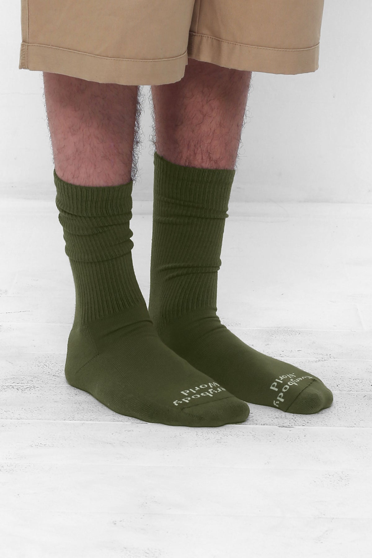 3/4 view shown on a person's lower legs.
