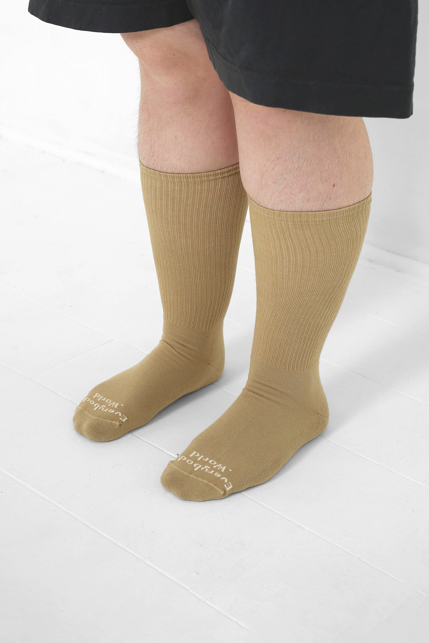 3/4 view shown on a person's lower legs.