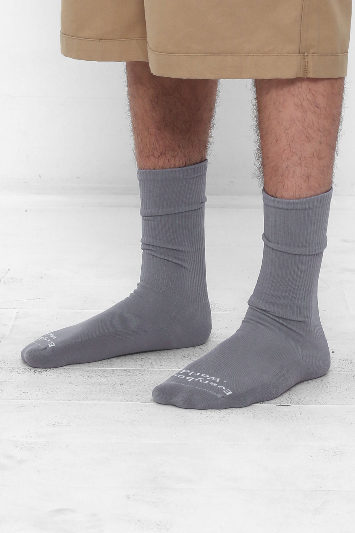 3/4 view shown on a person's lower legs.